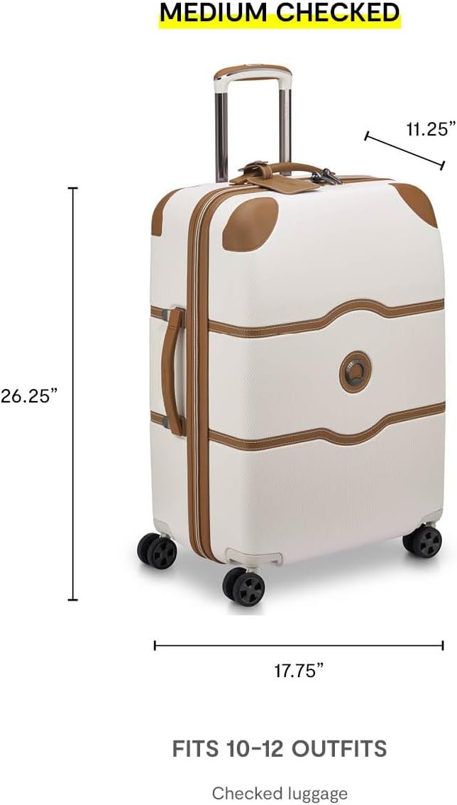 DELSEY PARIS Chatelet Air 2.0 Hardside Luggage with Spinner Wheels, Angora, Checked-Medium 24 Inch - Image 5