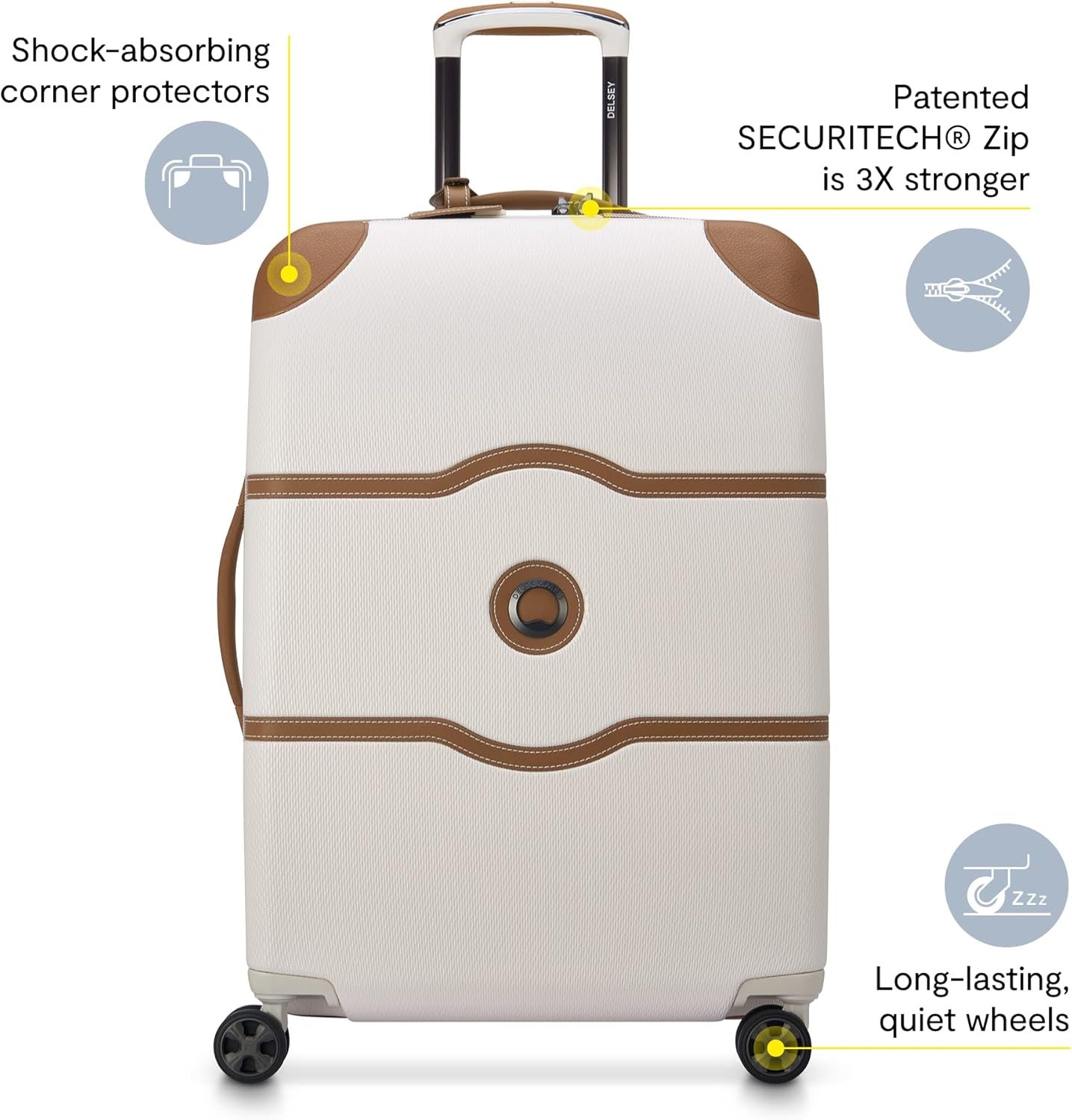 DELSEY PARIS Chatelet Air 2.0 Hardside Luggage with Spinner Wheels, Chocolate Brown, 2 Piece Set (19/28) - Image 3