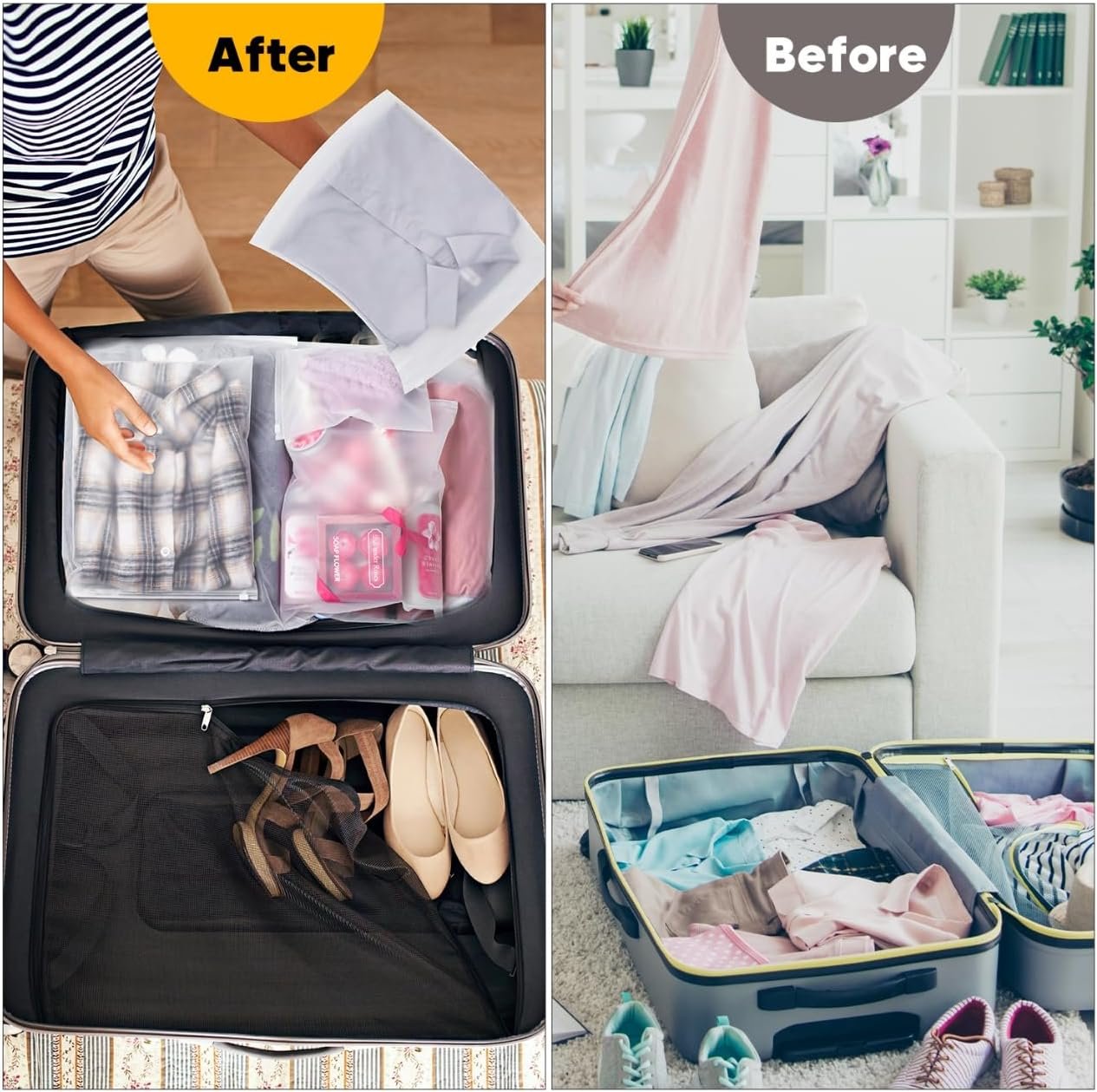 14x18 Inch Clothes Packaging Bags for Shipping, 50Pcs 2 Gallon Frosted Zipper Clothing Packaging Bags for small business, Clear Apparel Bag for Winter clothes, blankets, backpack | No Vent Holes - Image 3