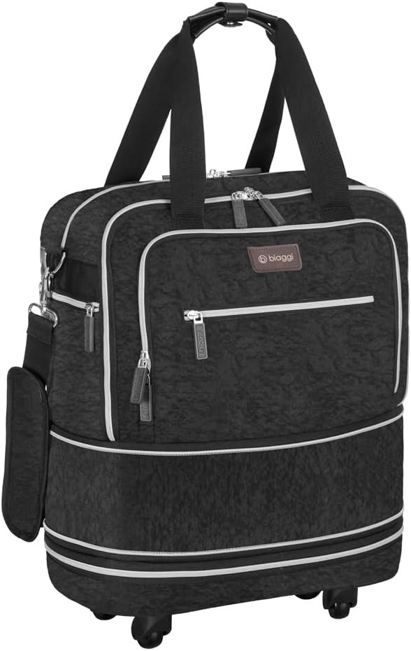 biaggi Zipsak Boost! Foldable Underseat Carry-On Expands to Full Size Carry-On - Custom Sized Packing Cube Included (Black) - Image 6