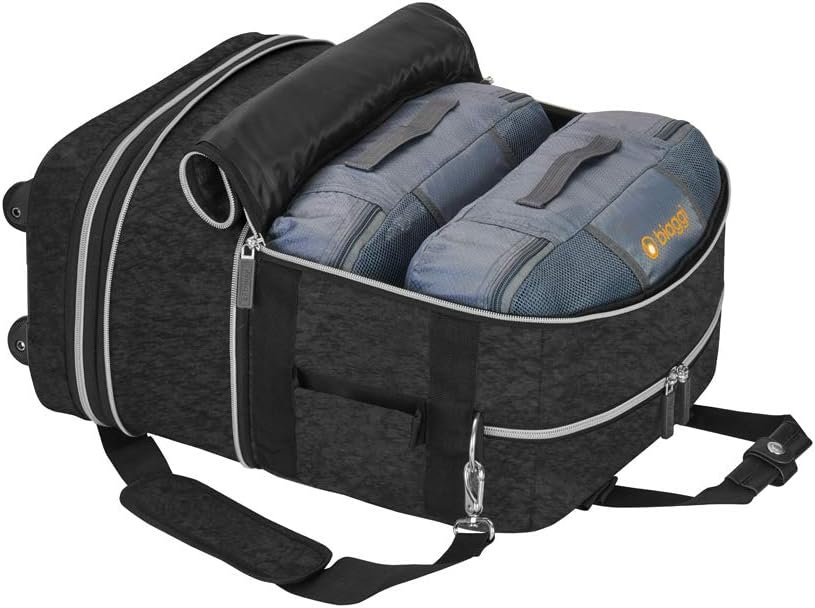 biaggi Zipsak Boost! Foldable Underseat Carry-On Expands to Full Size Carry-On - Custom Sized Packing Cube Included (Black) - Image 7