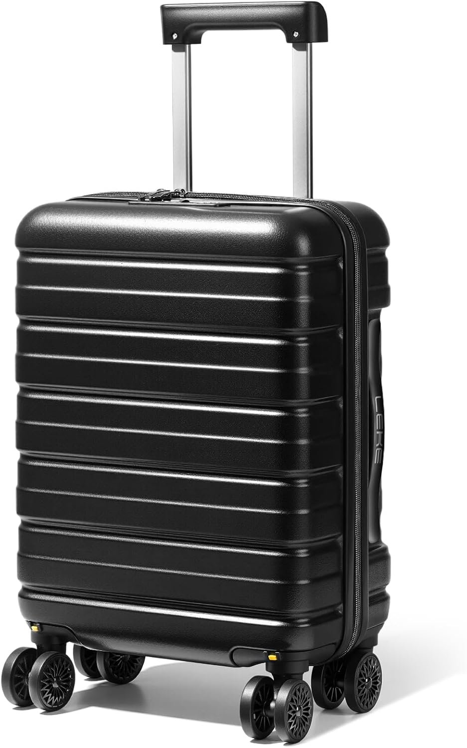 Lekesky 18 Inch Carry On Luggage 22x14x9 Airline Approved, Hard Shell Suitcase with TSA Lock, Lightweight Spinner Wheels Durable ABS Compact Carry-On Bag for Women Men Travel Weekend Trips, Black - Image 2