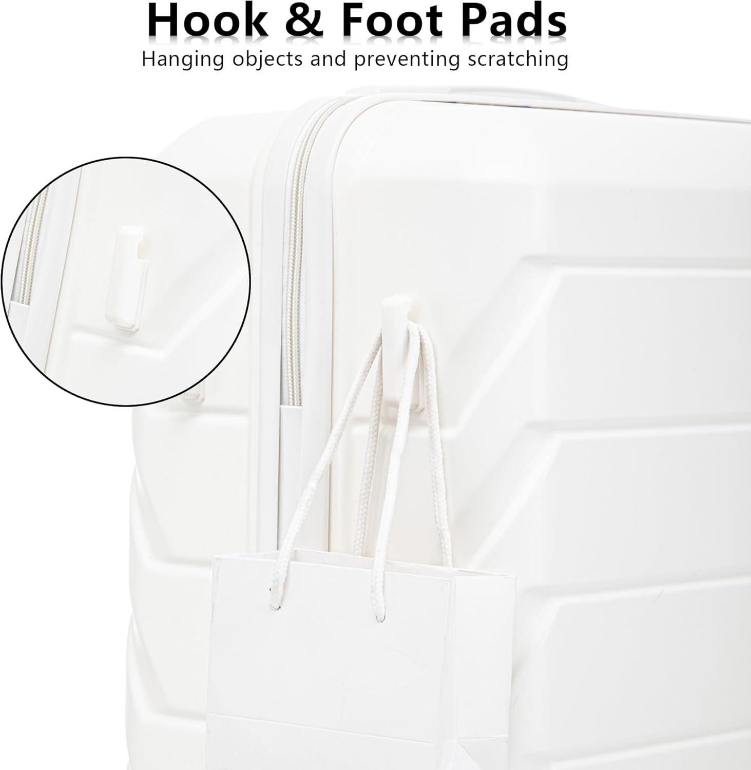 Merax Luggage Sets, ABS Hardside Suitcase Spinner Wheel Combination Lock Lightweight, Milky White, 20/24/28 Inch - Image 6