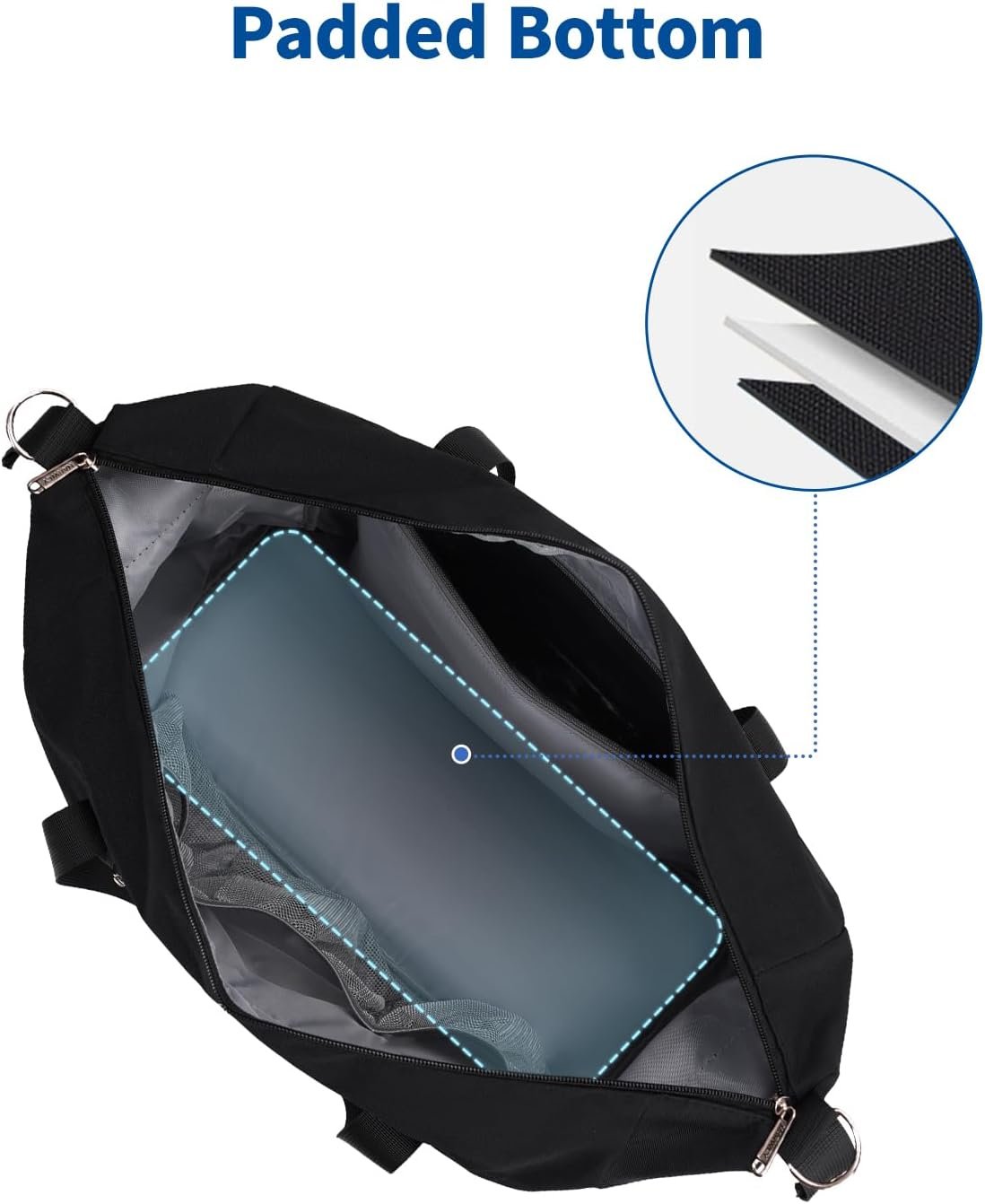 Narwey For Spirit Airlines Personal Item Bag 18x14x8 Foldable Duffle Bag for Travel Packable Duffel Bag for Traveling Carry on Bag for Airplanes Underseat with Wet Pocket for Women and Men (Black) - Image 7