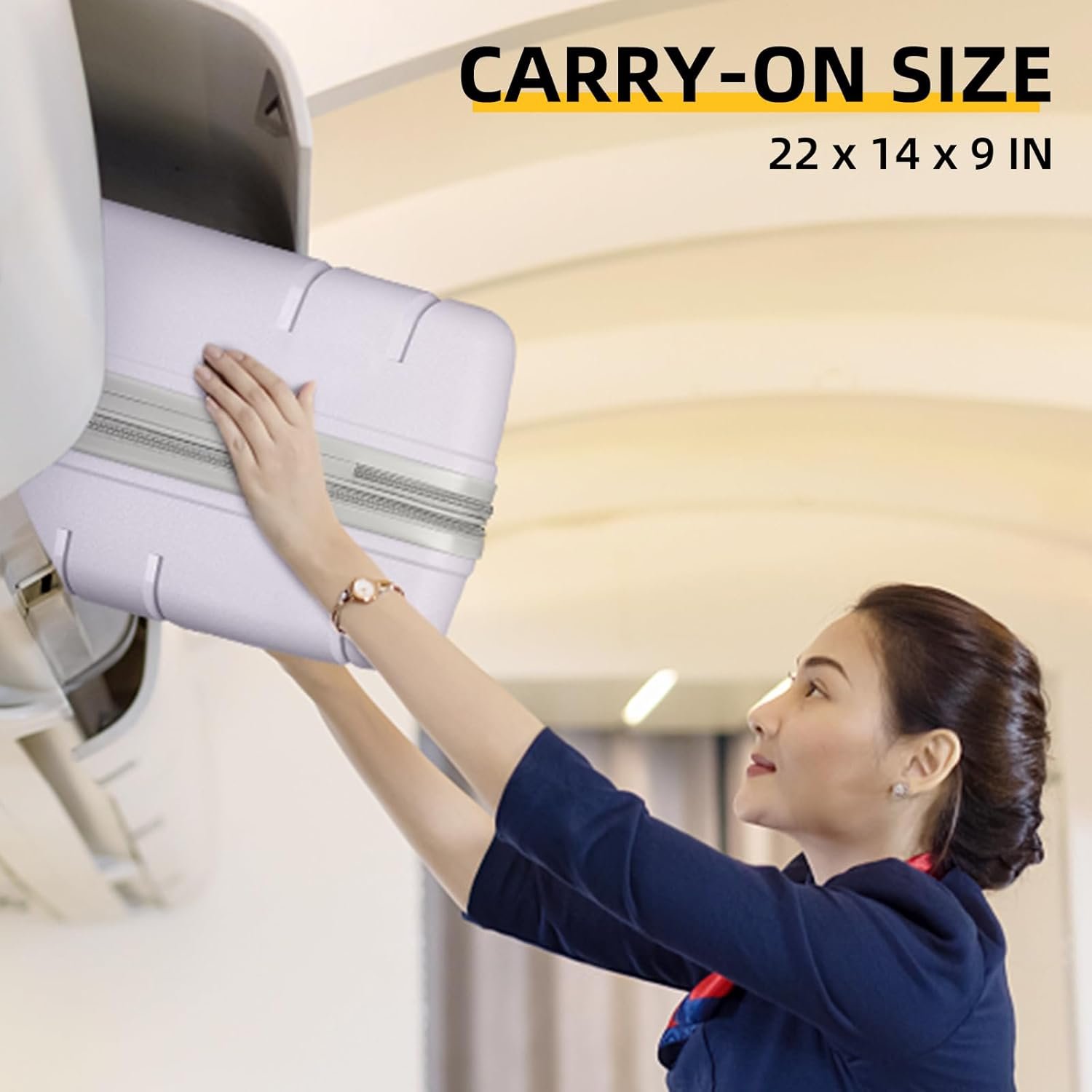 LARVENDER 3-Piece Carry On Luggage for Women,Hard Shell Suitcase 20Inch Carry On Luggage 22x14x9 Airline Approved, Spinner Wheel and TSA Lock(Lavender 20Inch/DB/TB) - Image 10