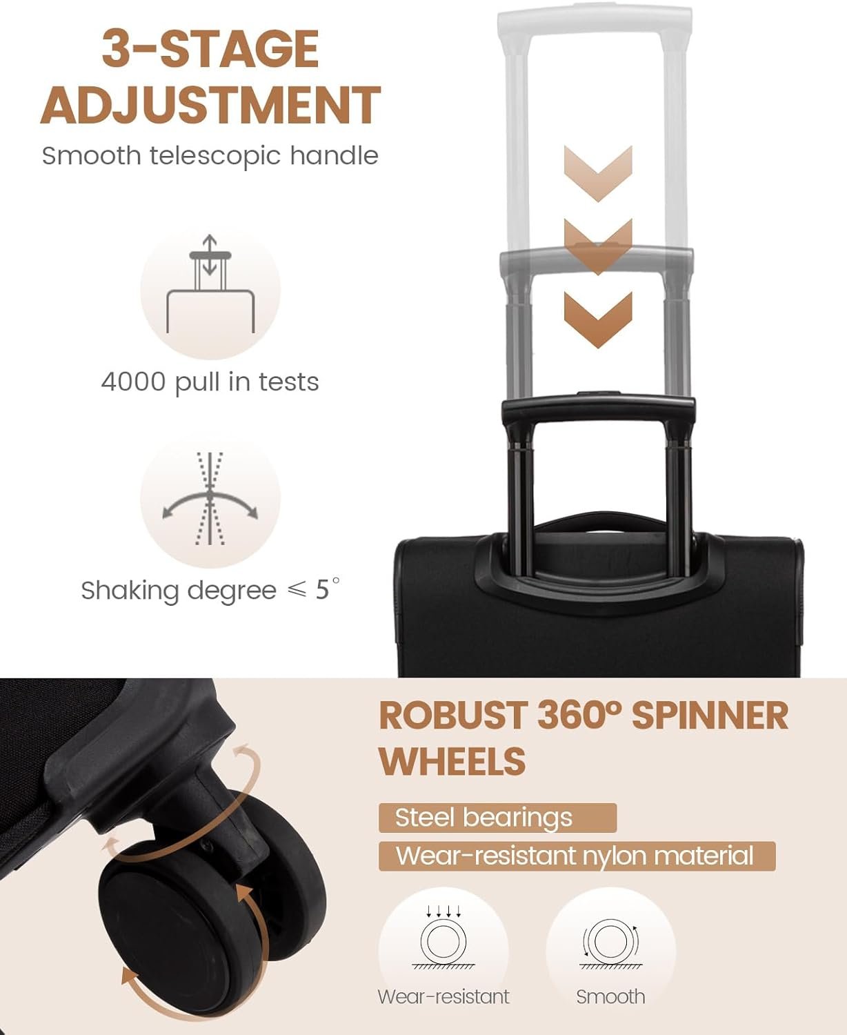 LOVEVOOK Carry on Luggage for Women and Men, Softside Suitcases with Daul Wheels - Image 4