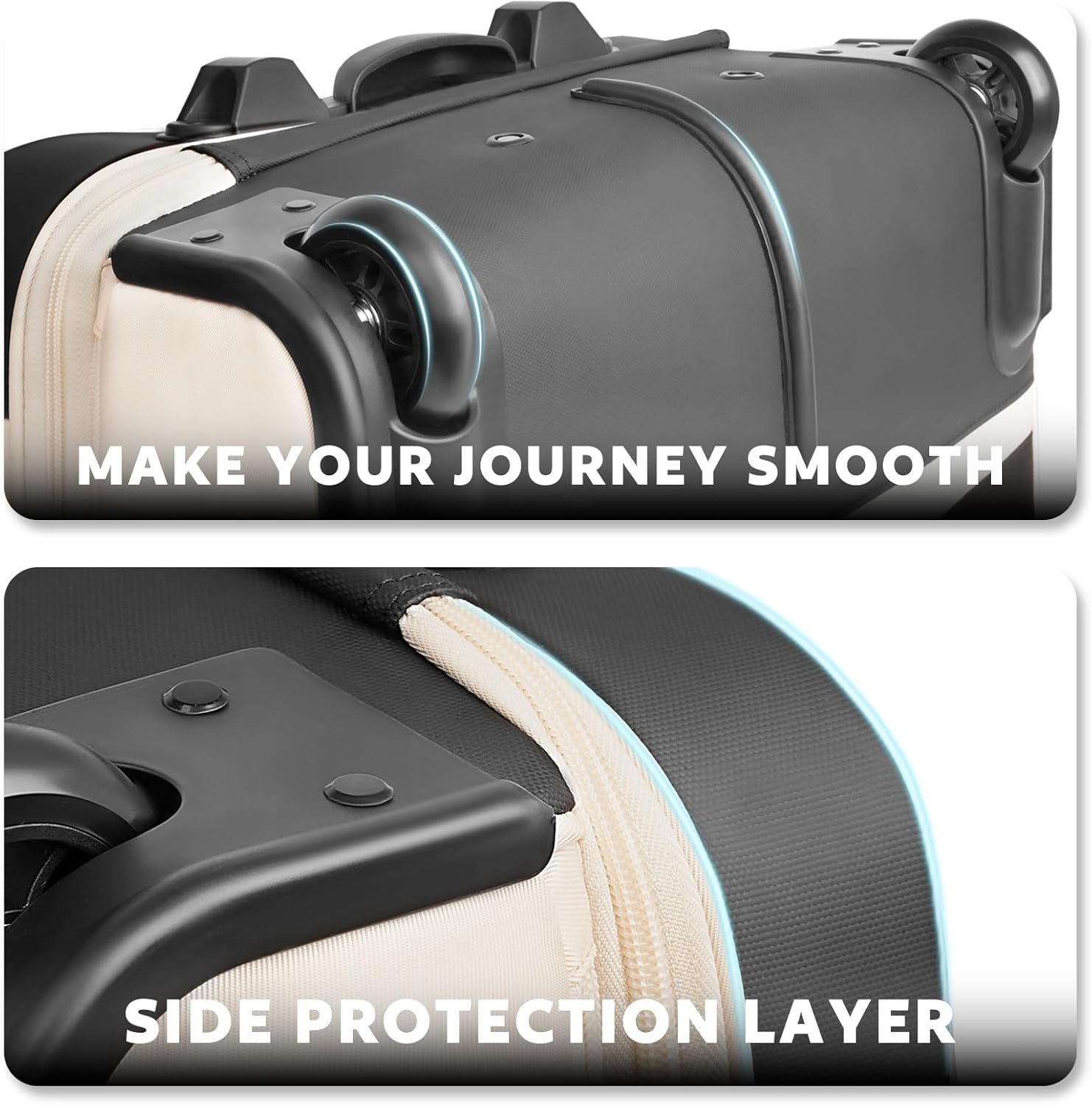 Rolling Laptop Bag Women, Rolling Briefcase for Women with Waterproof Pocket, 17.3 Inch Computer Bag for Women, Underseat Carry On Luggage with Wheels for Work Travel Business, Lightweight, Beige - Image 5