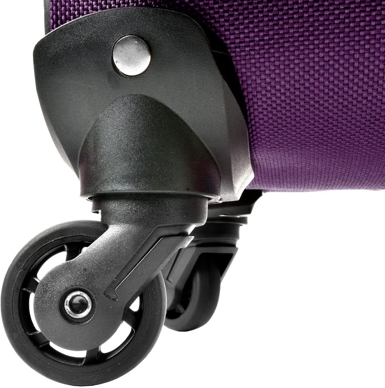 U.S. Traveler Rugged Fabric Expandable Carry-on Luggage Set, Purple, 4 Wheel - Image 8