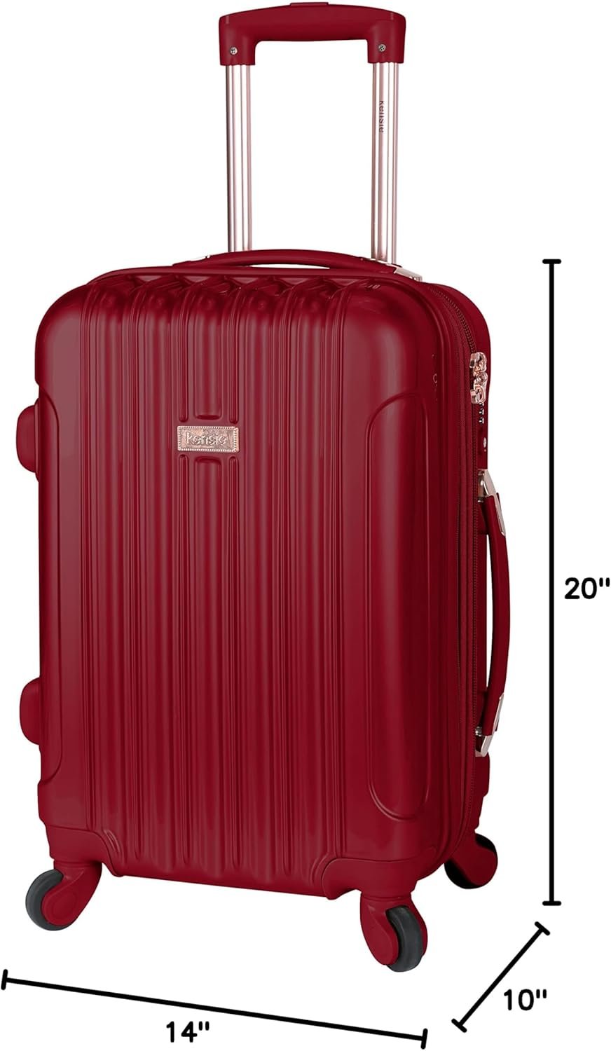 kensie Women's Alma Hardside Spinner Luggage, Expandable, Japanese Carmine Red, Carry-On 20-Inch - Image 7