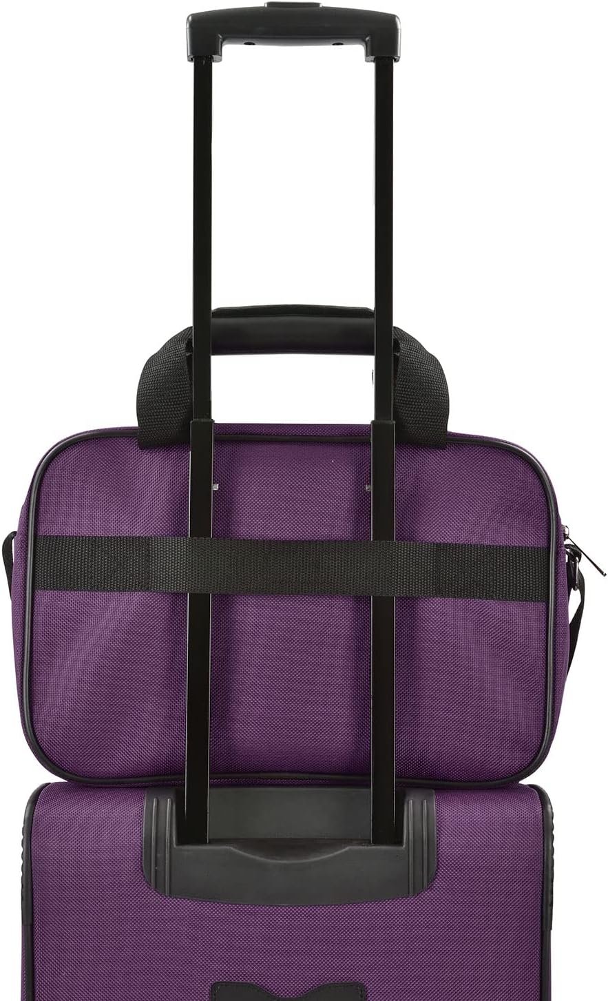 U.S. Traveler Rugged Fabric Expandable Carry-on Luggage Set, Purple, 4 Wheel - Image 6
