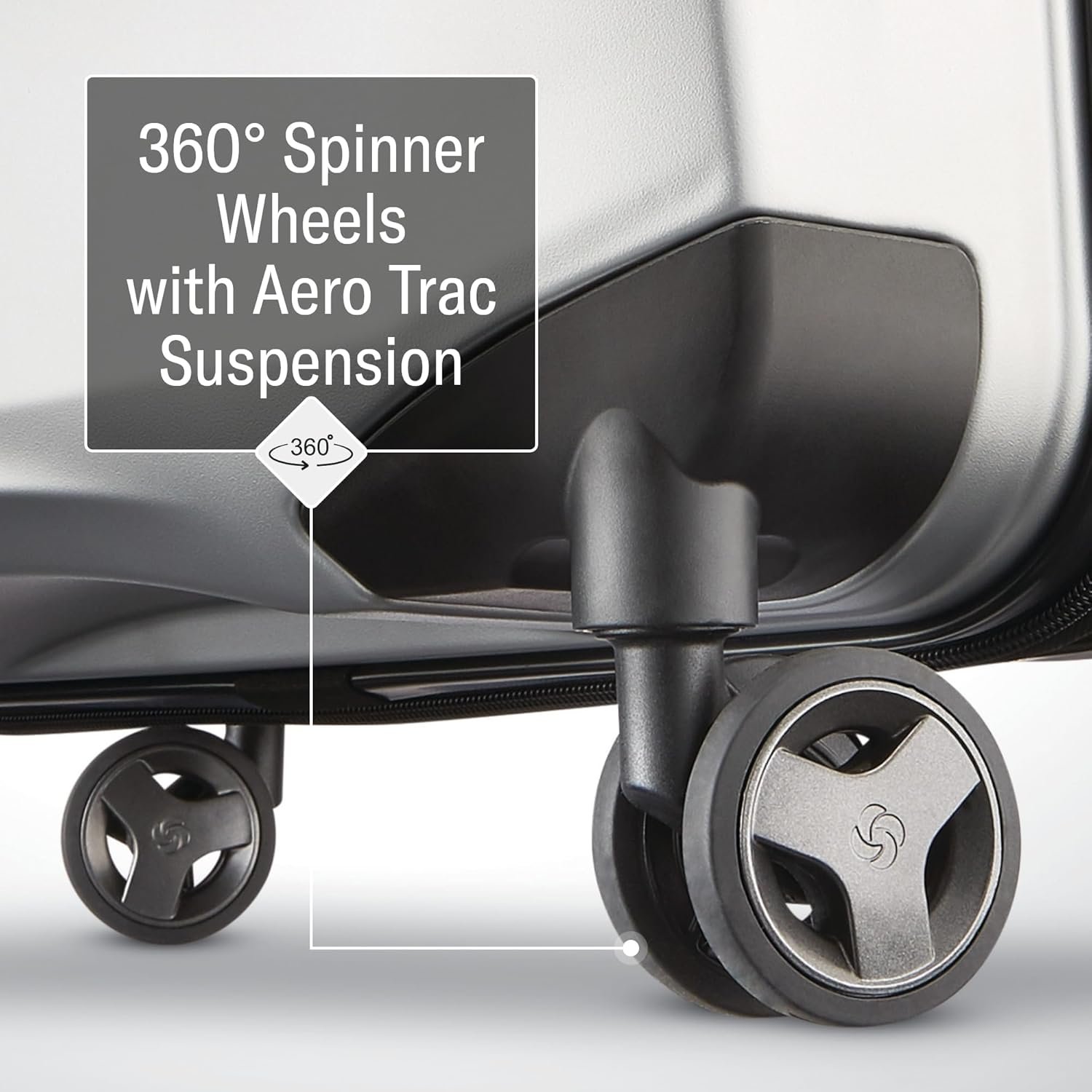 Samsonite Octiv Lightweight Hardshell 22-Inch Carry-On Luggage- Durable & Impact Resistant, 360° Aero Trac Spinner Wheels, Adjustable Telescopic Handle, Expandable Suitcase, TSA Approved Lock - Silver - Image 5