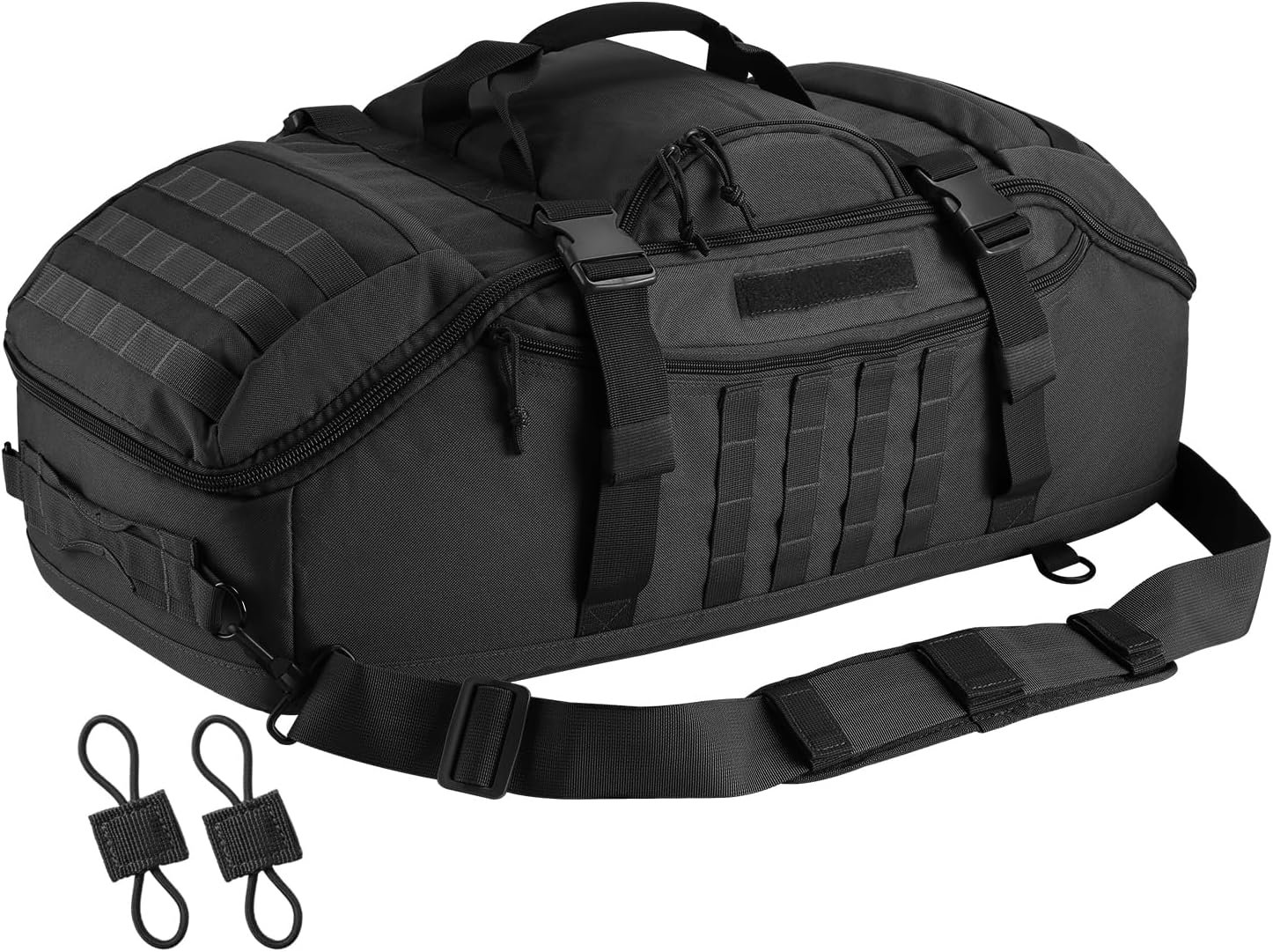 55L Large Duffle Bag, 3-in-1 Tactical Backpack MOLLE Pack for Sports, Gym, Outdoor, Black - Image 2
