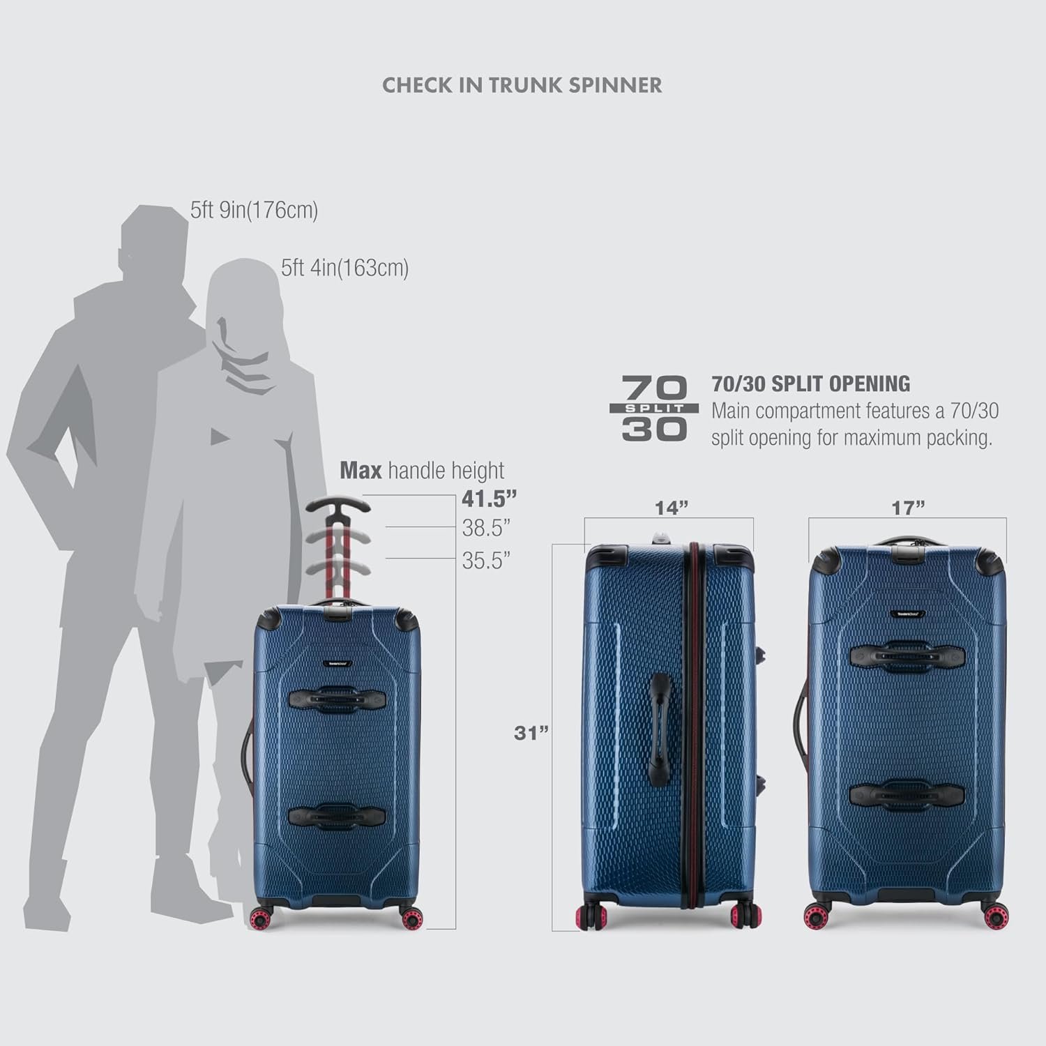 Traveler's Choice Maxporter II 30" Hardside Spinner Trunk Luggage, Expandable, Dark Green - Image 9