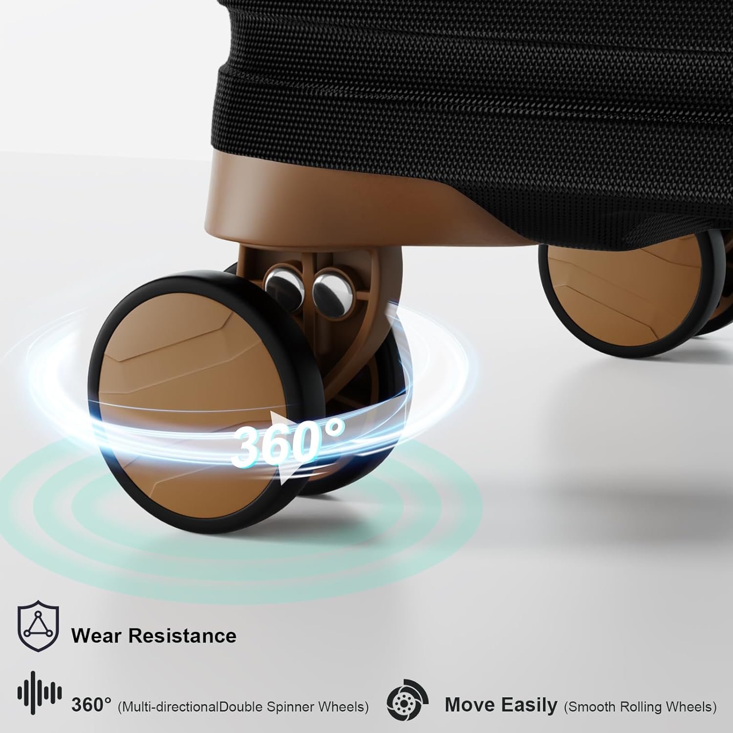 Joyway Luggage Set 3 Piece Suitcase Sets with Spinner Wheel,Hardside Expandable Travel Laggage with TSA Lock (13/20/24/28 Black brown - Image 9