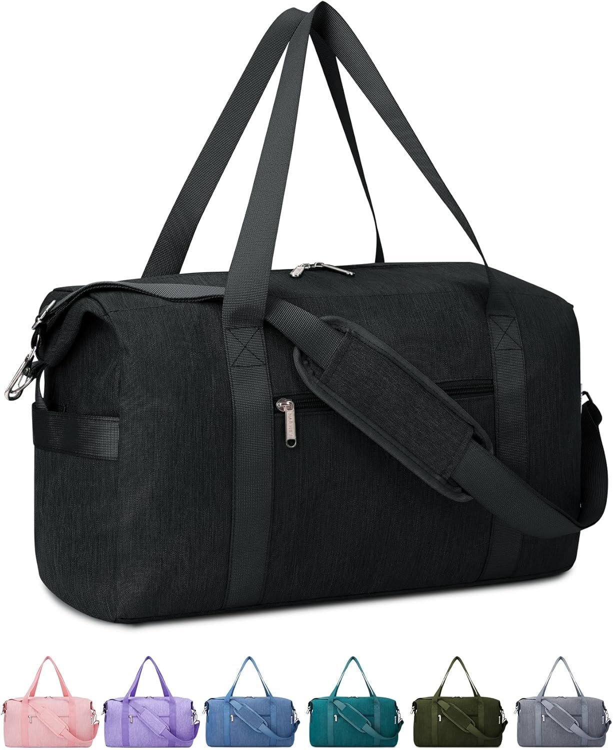 Narwey For Spirit Airlines Personal Item Bag 18x14x8 Foldable Duffle Bag for Travel Packable Duffel Bag for Traveling Carry on Bag for Airplanes Underseat with Wet Pocket for Women and Men (Black) - Image 2