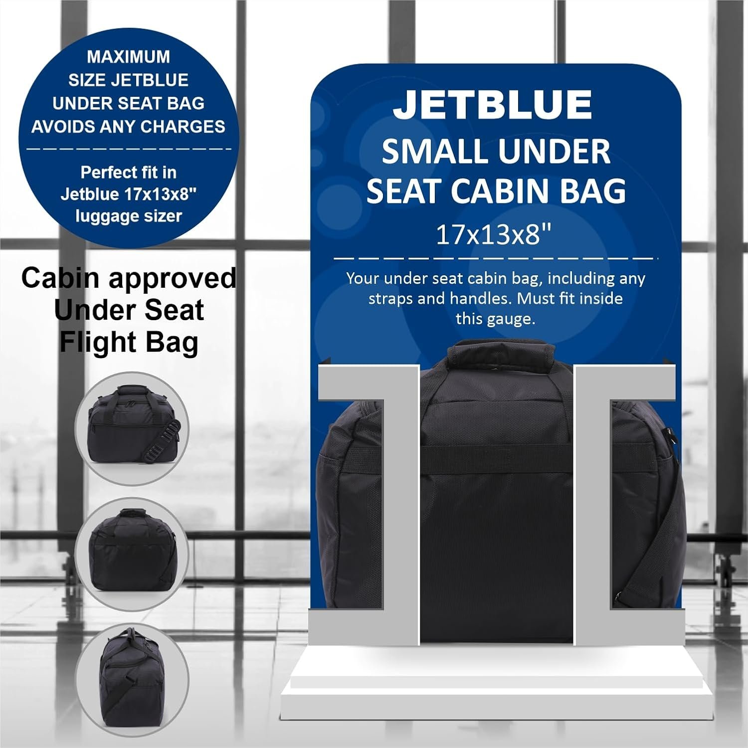 Aerolite Underseat 17x13x8” jetBlue Airline Maximum Size Carry On Holdall with 5 Year Guarantee, Premium Carry On Personal Item Eco-Friendly Travel Duffel Bag - Image 4