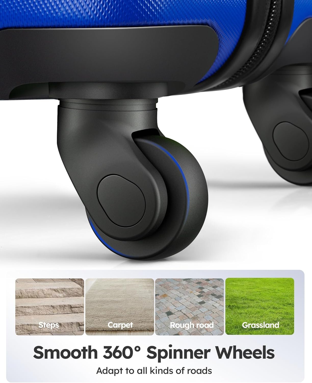 Suitour Luggage 3 Piece Sets Hard Shell Luggage Set with Spinner Wheels, TSA Lock, 20 24 28 inch Travel Suitcase Sets, Bright Blue - Image 4