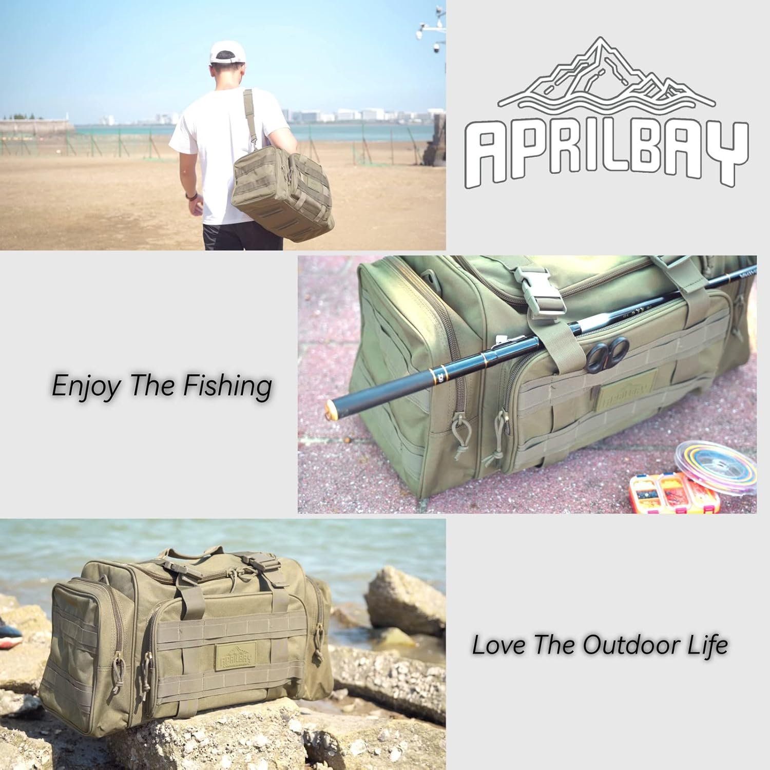 Duffel Bag – Heavy Duty Tactical Gym Bag for Men, Splashwater-Proof Weekender Travel Bag for Basketball, Football, Soccer, Hiking, and Hunting (Dark Green) - Image 7