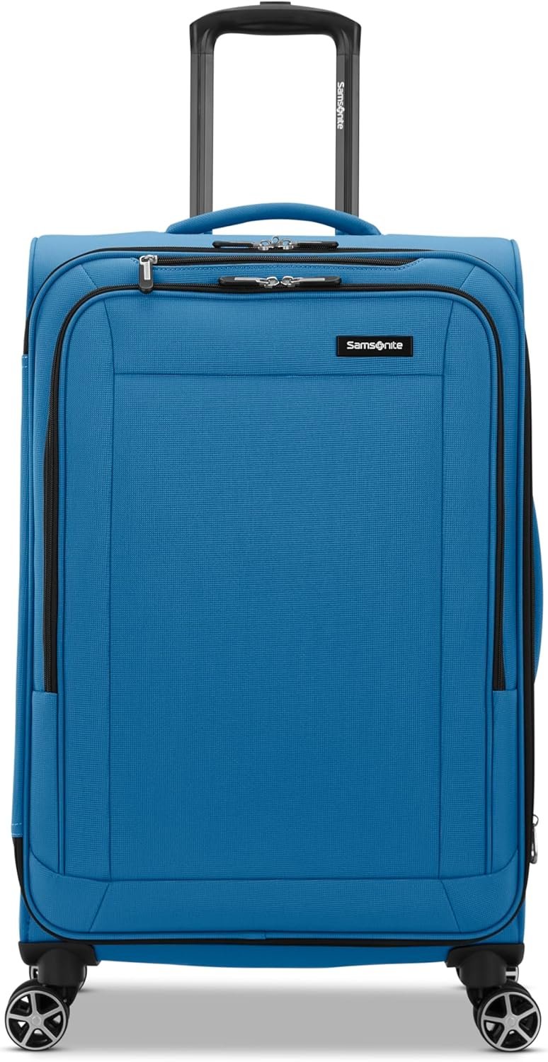 Samsonite Saire LTE Softside Expandable Luggage with Spinner Wheels, Carribean Blue, 2-Piece Set (Carry-on/Medium) - Image 4