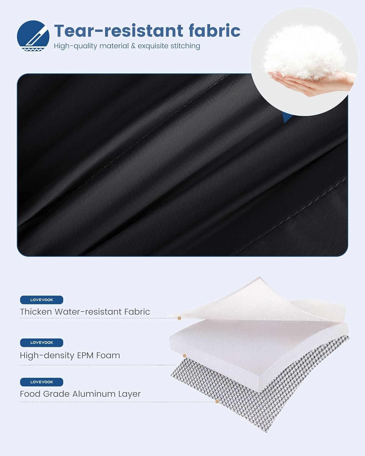 LOVEVOOK Travel Backpack for Women Men, 40L Lightweight Puffy Flight Approved Carry On Backpack Fits 17'' Laptop, TSA Personal Item Travel Bag, Waterproof Weekender Trip Work Luggage Daypack, Black - Image 8