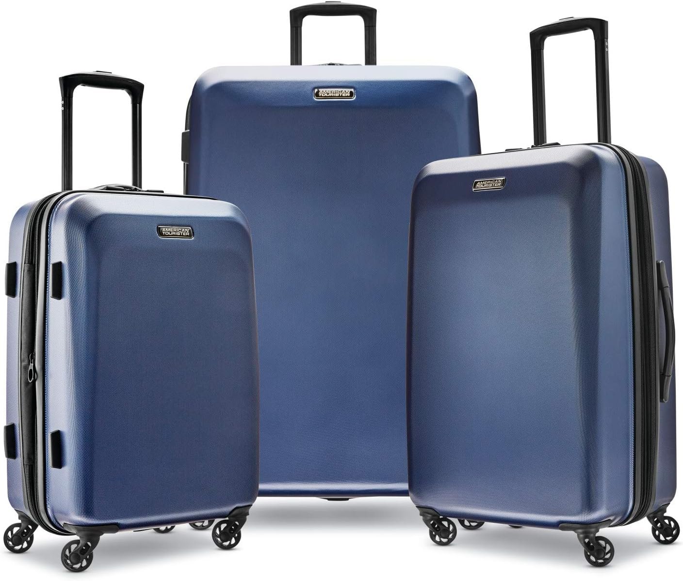 American Tourister Moonlight Hardside Expandable Luggage with Spinner Wheels, Navy, 3-Piece Set (21/24/28) - Image 2