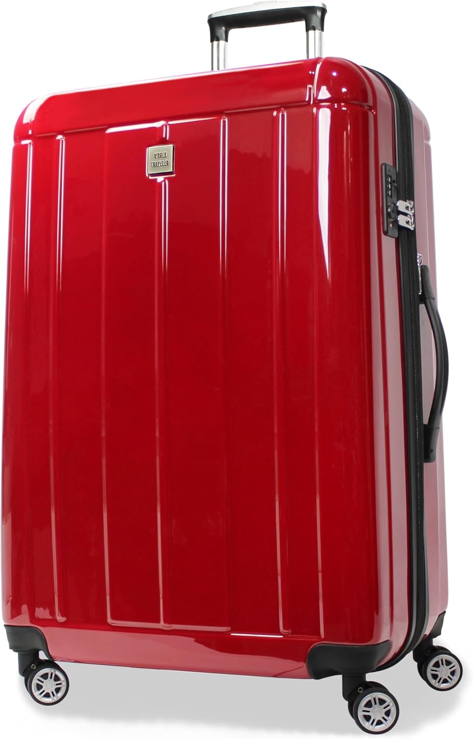 World Traveler Contour Lightweight Polycarbonate Hardside Expandable Spinner Luggage with TSA Lock, Red, 28-inch - Image 2
