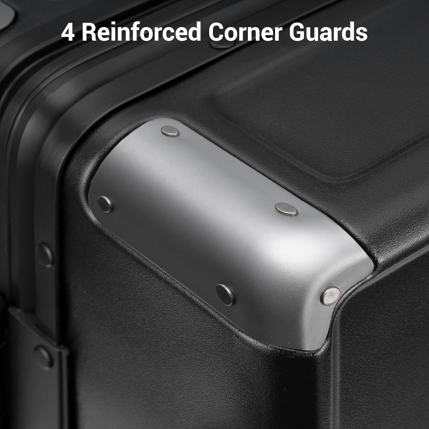 LEVEL8 Zipperless Checked Luggage with Aluminum Frame, Upgraded Medium Hardside Suitcase with Spinner Wheels, Metal Travel Luggage with Double Tsa Locks, 24 Inch, Black - Image 4