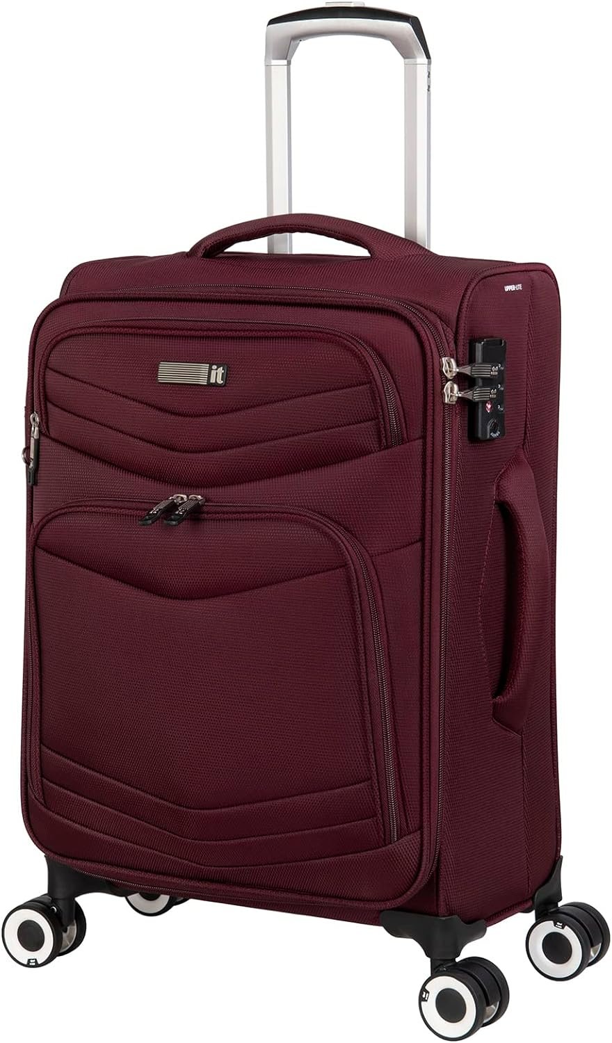 it luggage Intrepid 22" Softside Carry-on 8 Wheel Expandable Spinner with TSA Lock, Dark Red - Image 2