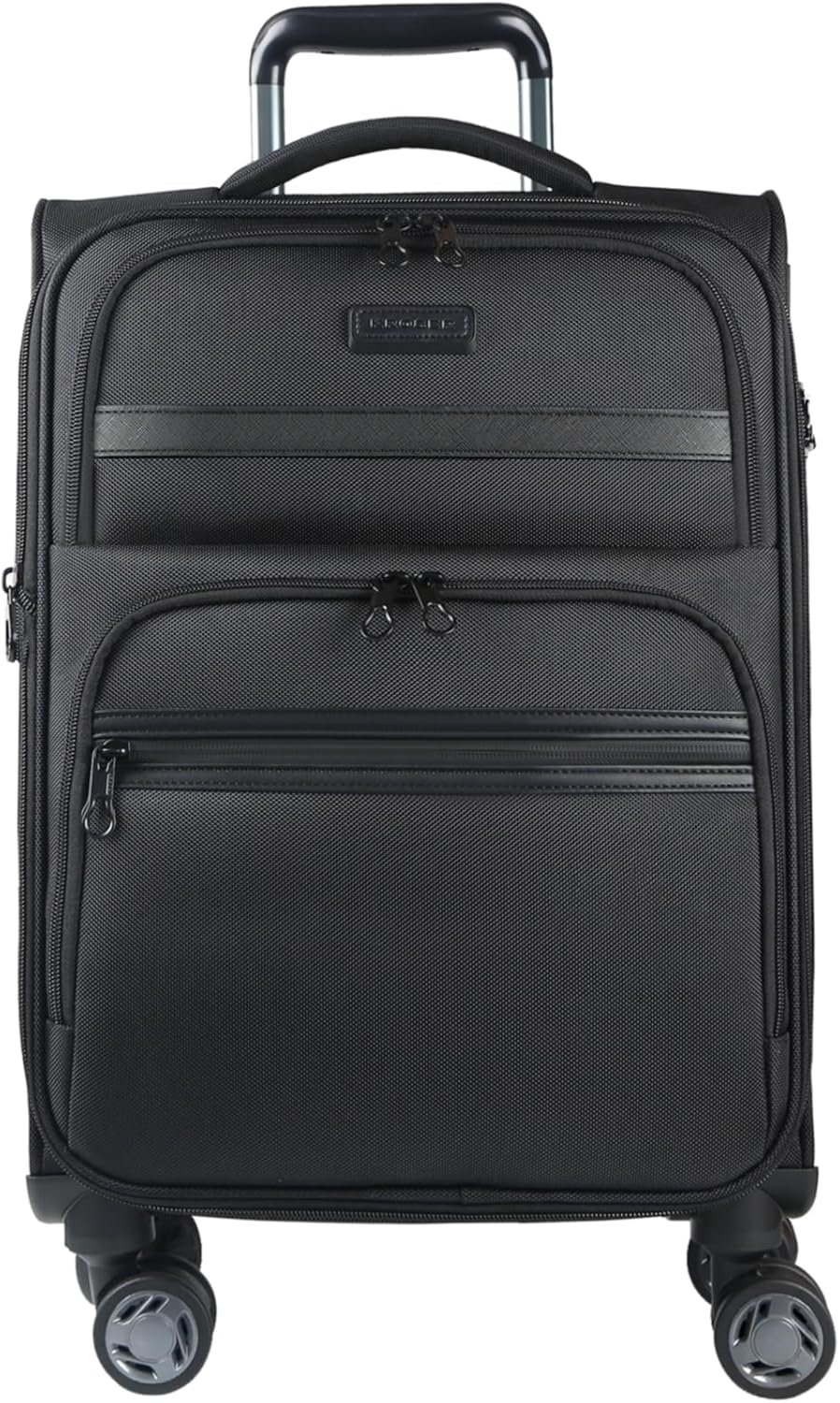 KROSER Softside Expandable Carry On Luggage with Spinner Wheels & Built-in TSA Lock, Durable Suitcase Rolling Luggage with USB Port, Carry-On 20-Inch, Black - Image 2
