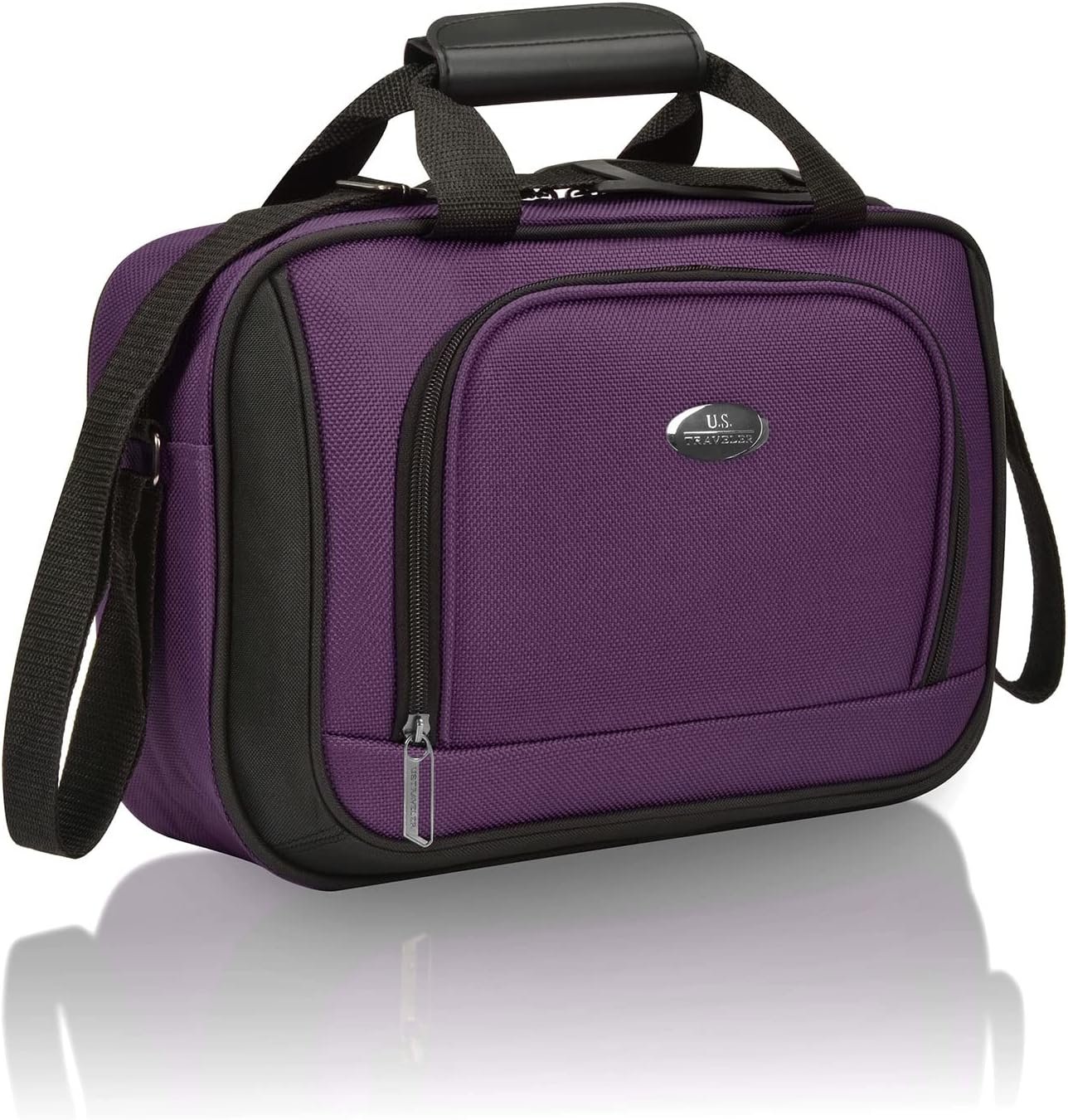 U.S. Traveler Rugged Fabric Expandable Carry-on Luggage Set, Purple, 4 Wheel - Image 5
