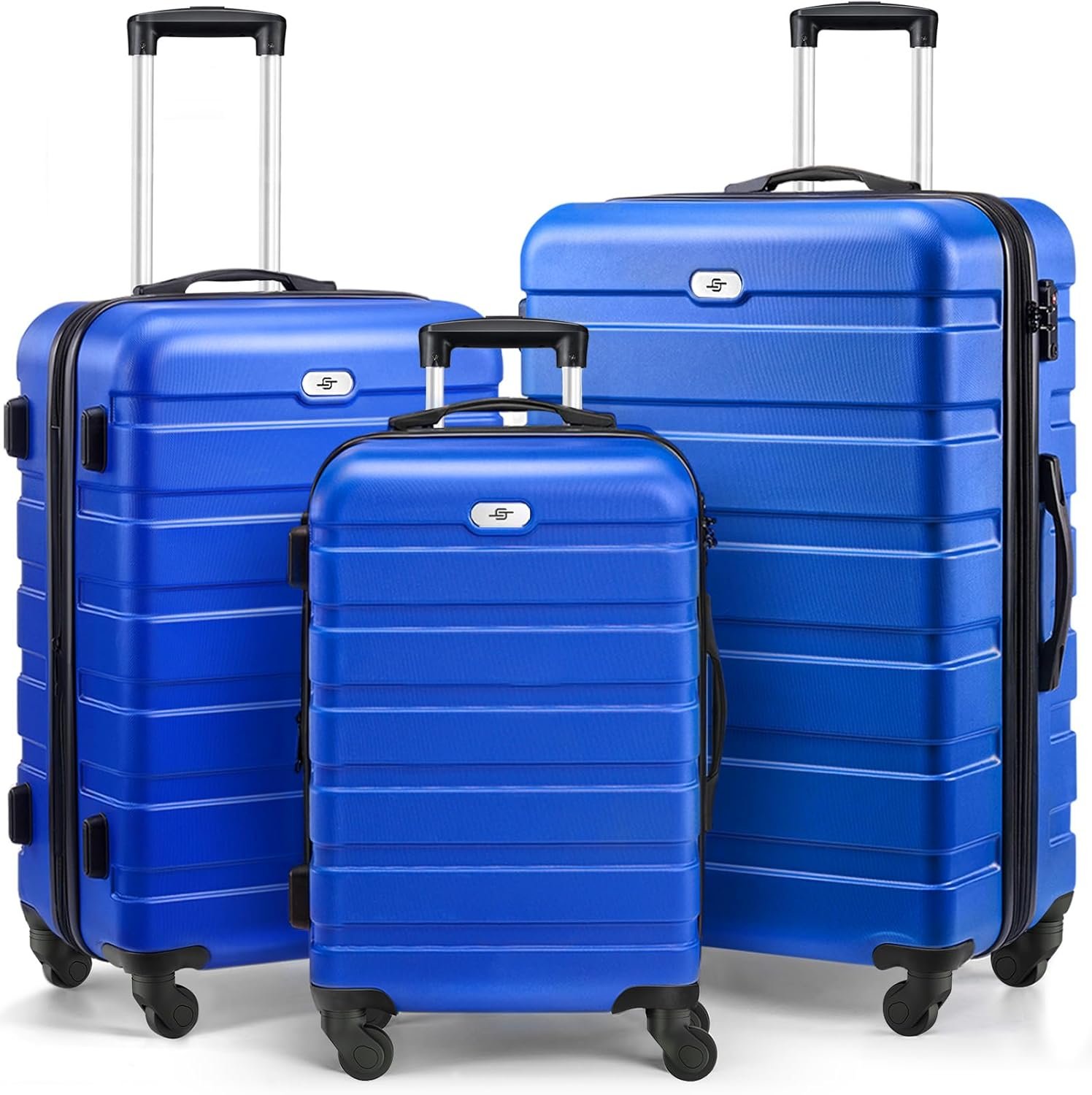 Suitour Luggage 3 Piece Sets Hard Shell Luggage Set with Spinner Wheels, TSA Lock, 20 24 28 inch Travel Suitcase Sets, Bright Blue - Image 2