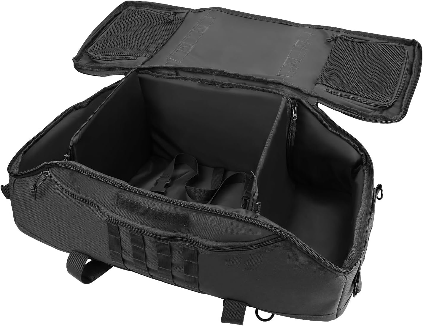 55L Large Duffle Bag, 3-in-1 Tactical Backpack MOLLE Pack for Sports, Gym, Outdoor, Black - Image 6