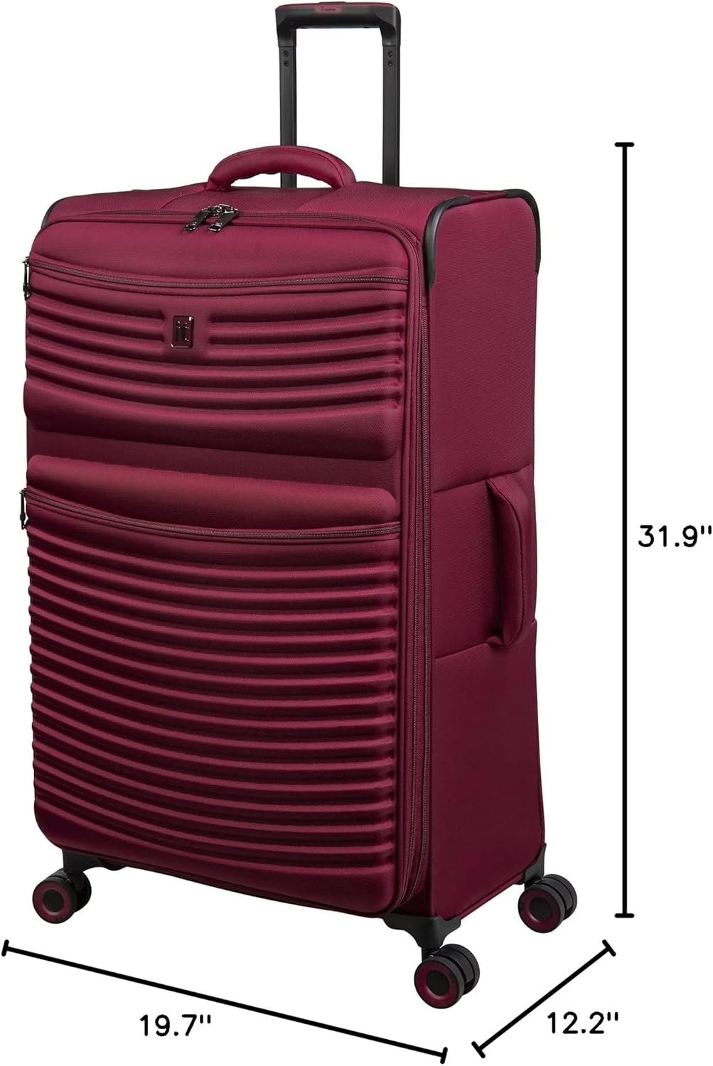 it luggage Precursor 32" Softside Checked 8 Wheel Expandable Spinner, Dark Red - Image 8