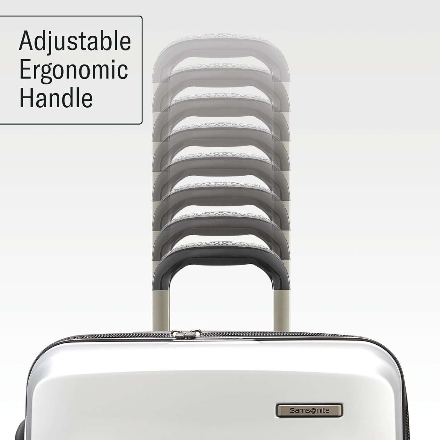 Samsonite Octiv Lightweight Hardshell 22-Inch Carry-On Luggage- Durable & Impact Resistant, 360° Aero Trac Spinner Wheels, Adjustable Telescopic Handle, Expandable Suitcase, TSA Approved Lock - Silver - Image 6