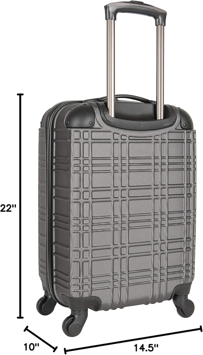 Ben Sherman Nottingham Lightweight Hardside 4-Wheel Spinner Travel Luggage, Charcoal, 20-Inch Carry On - Image 8