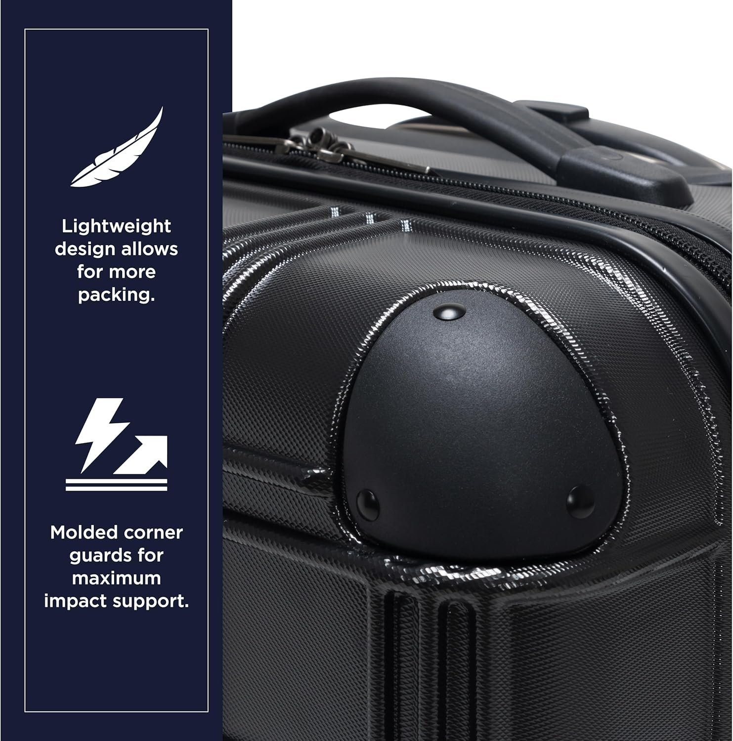 Ben Sherman Nottingham Lightweight Hardside 4-Wheel Spinner Travel Luggage, Charcoal, 20-Inch Carry On - Image 5