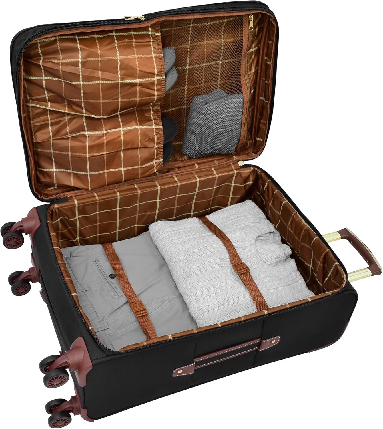 London Fog Westminster 20" Expandable Spinner Carry On, Black - Image 5