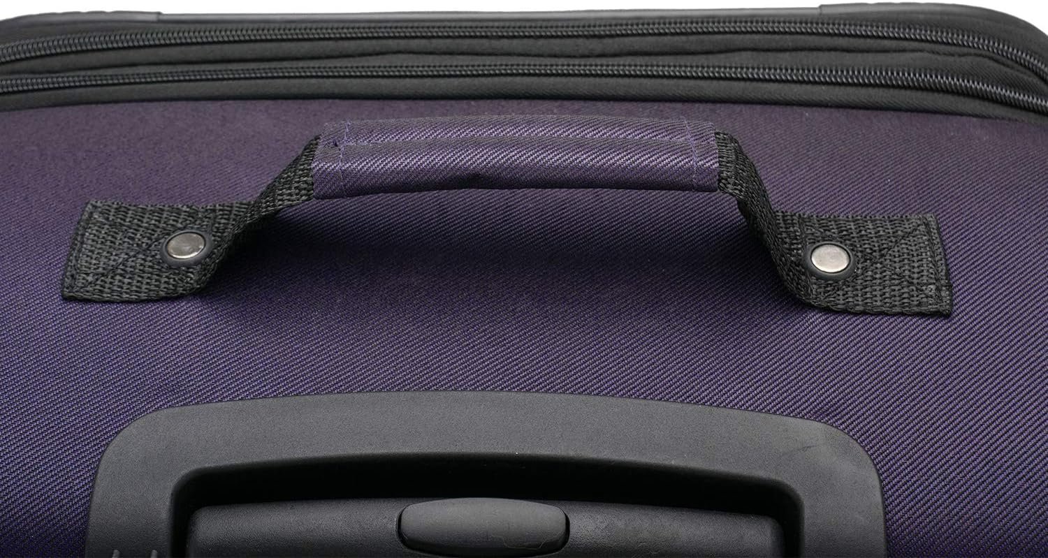 U.S. Traveler Aviron Bay Expandable Softside Spinner Wheels, Purple, 2 Piece Luggage - Image 9