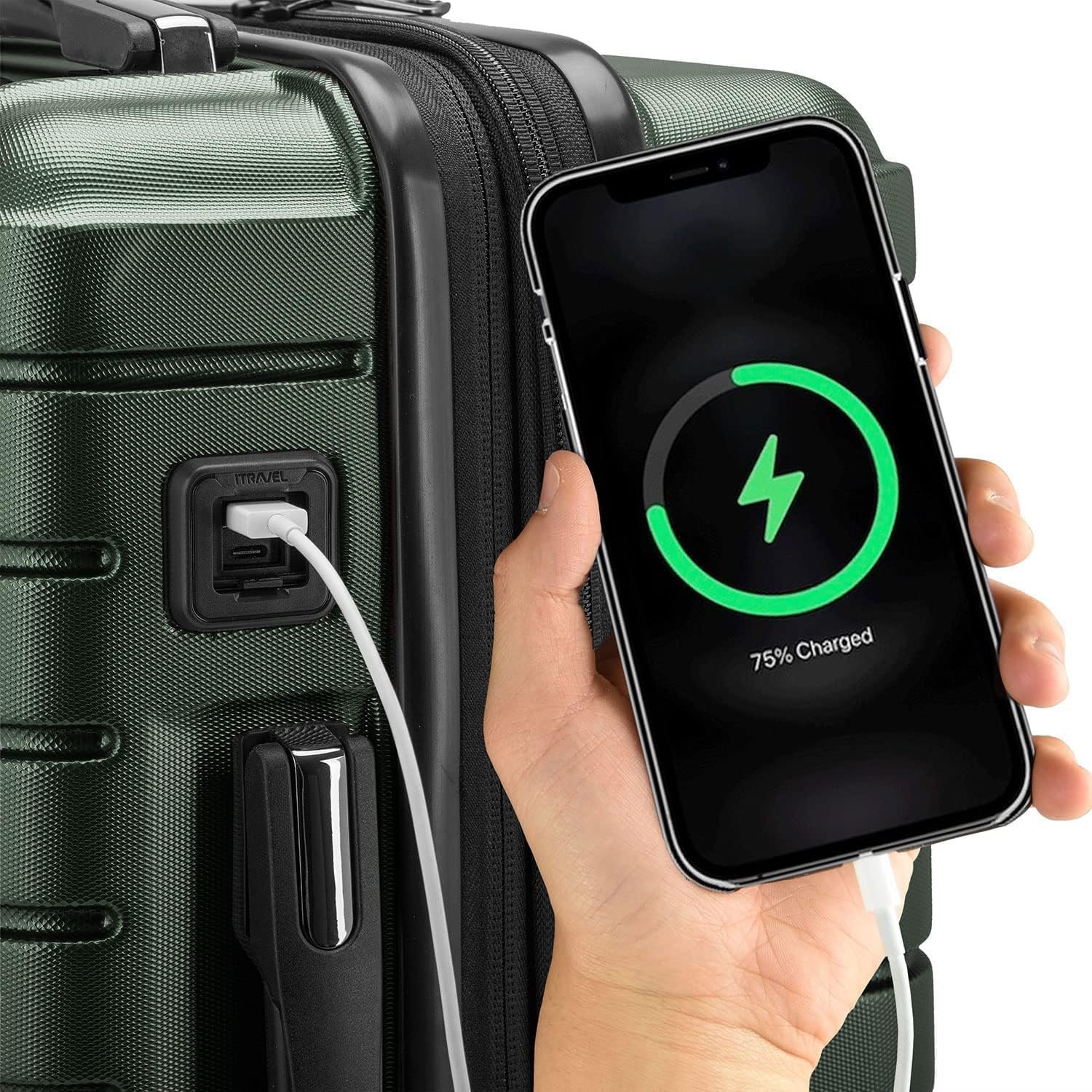 Traveler's Choice Archer Polycarbonate Hardside Spinner Luggage Set, Tie Down Straps ,Green, 2-Piece - Image 8