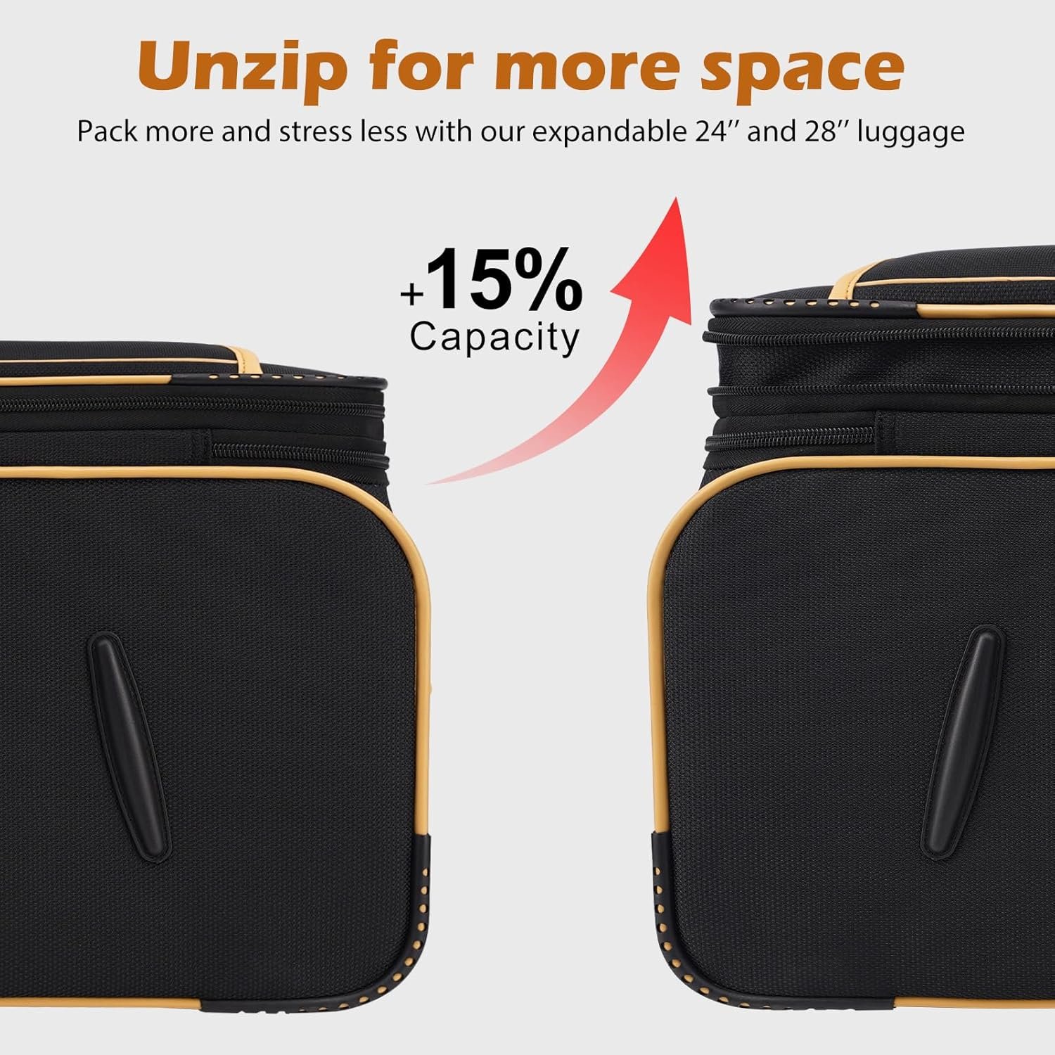 Coolife Luggage 4 Piece Set Suitcase Expandable TSA lock spinner softshell - Image 4