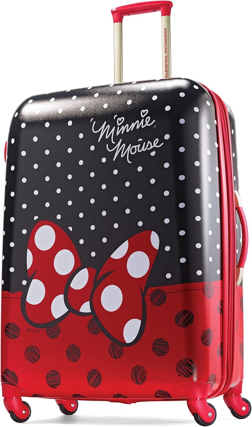 American Tourister Disney Hardside Luggage With Spinner Wheels, Minnie Mouse Red Bow, Checked-Large 28-Inch - Image 2