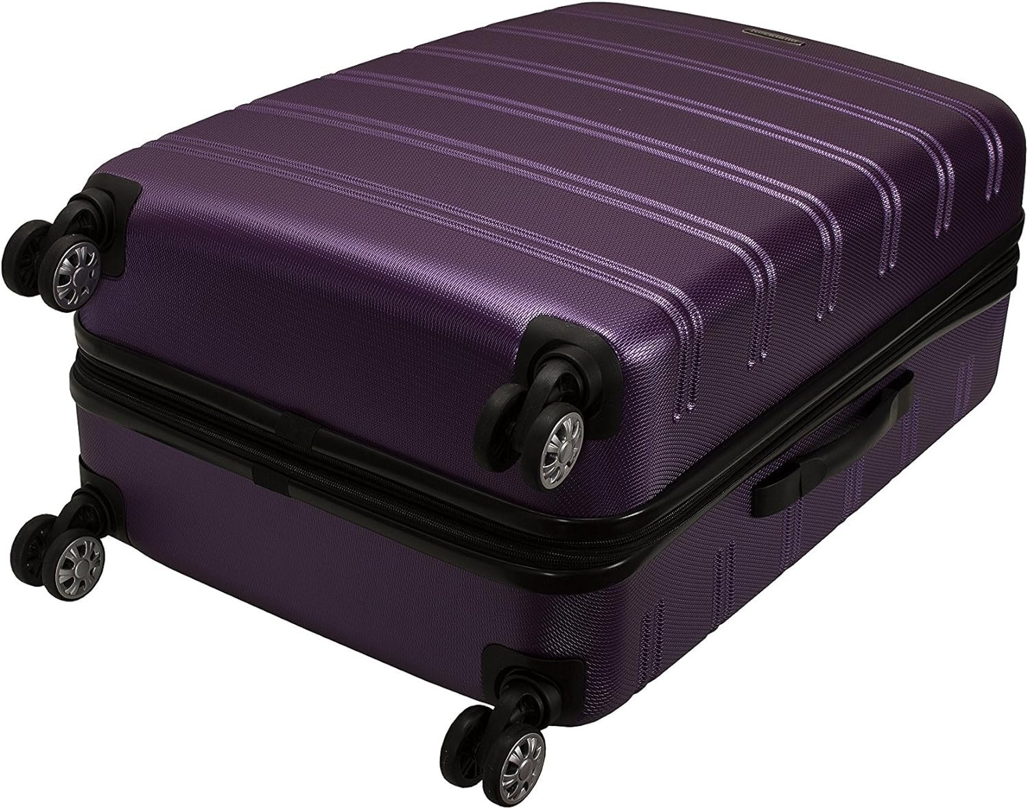 Rockland Melbourne Hardside Expandable Luggage with Spinner Wheels, Purple, Checked Large 28" - Image 6
