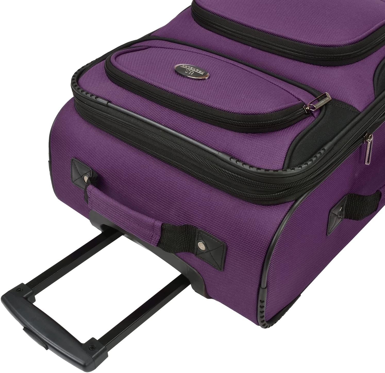 U.S. Traveler Rugged Fabric Expandable Carry-on Luggage Set, Purple, 4 Wheel - Image 7