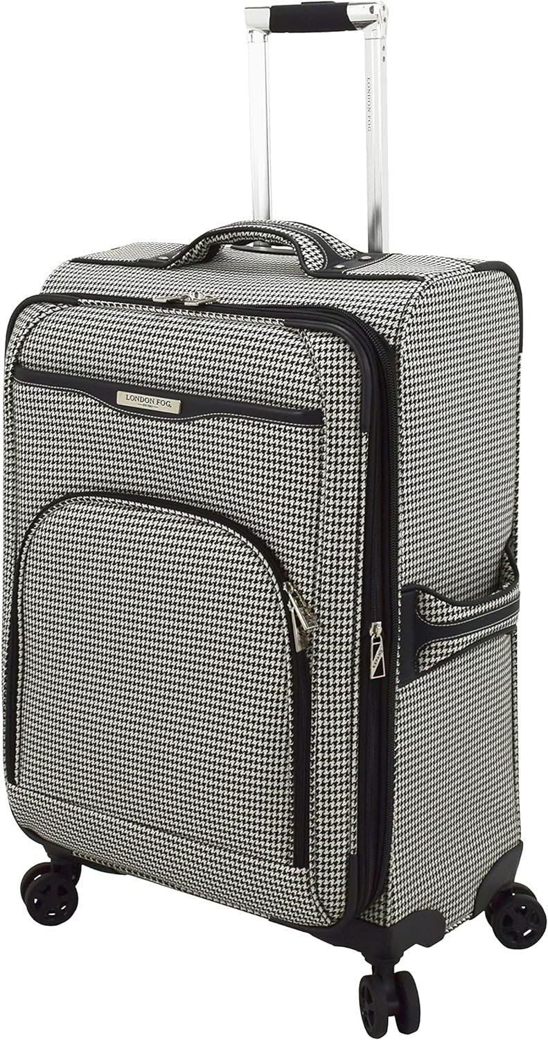London Fog Oxford III Expandable Spinner, Black-White, 25-Inch - Image 2