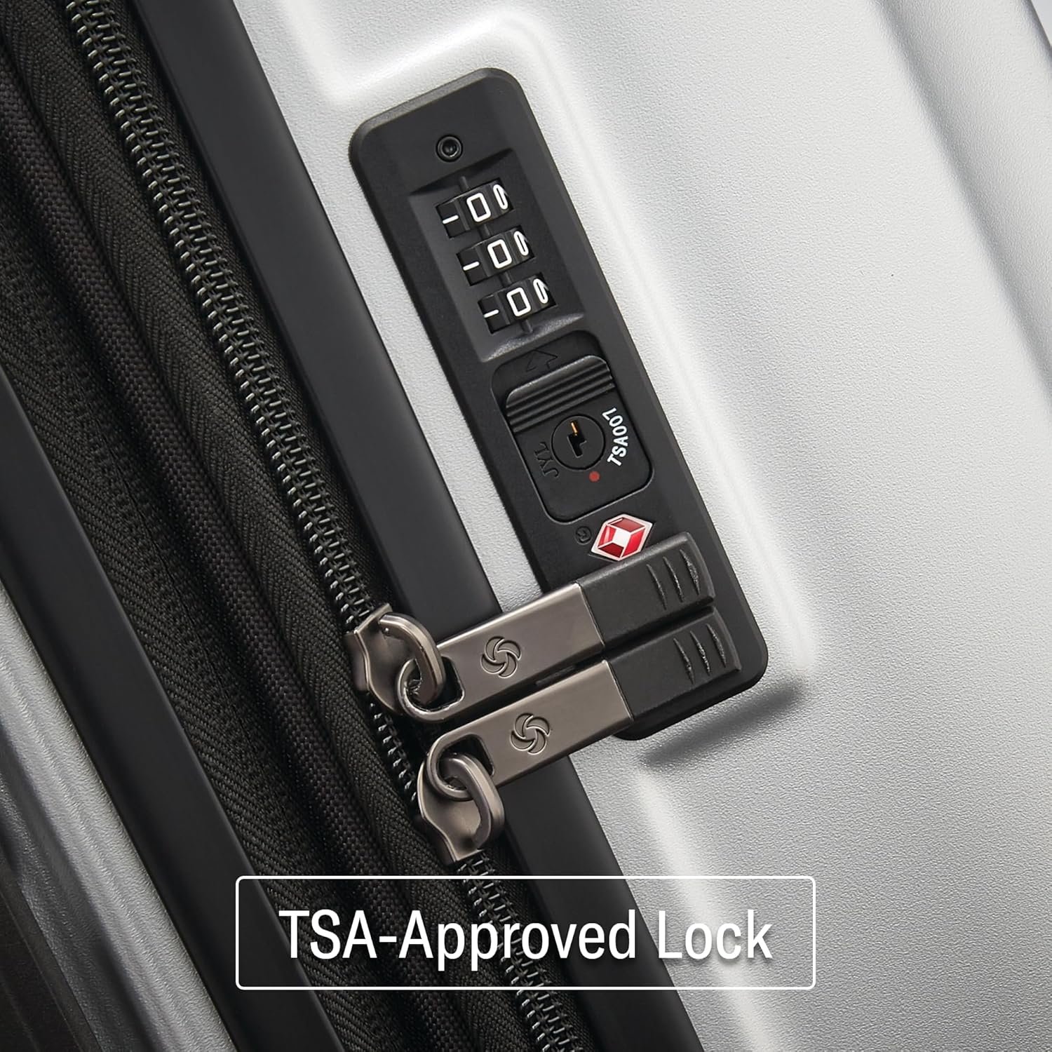 Samsonite Octiv Lightweight Hardshell 22-Inch Carry-On Luggage- Durable & Impact Resistant, 360° Aero Trac Spinner Wheels, Adjustable Telescopic Handle, Expandable Suitcase, TSA Approved Lock - Silver - Image 7