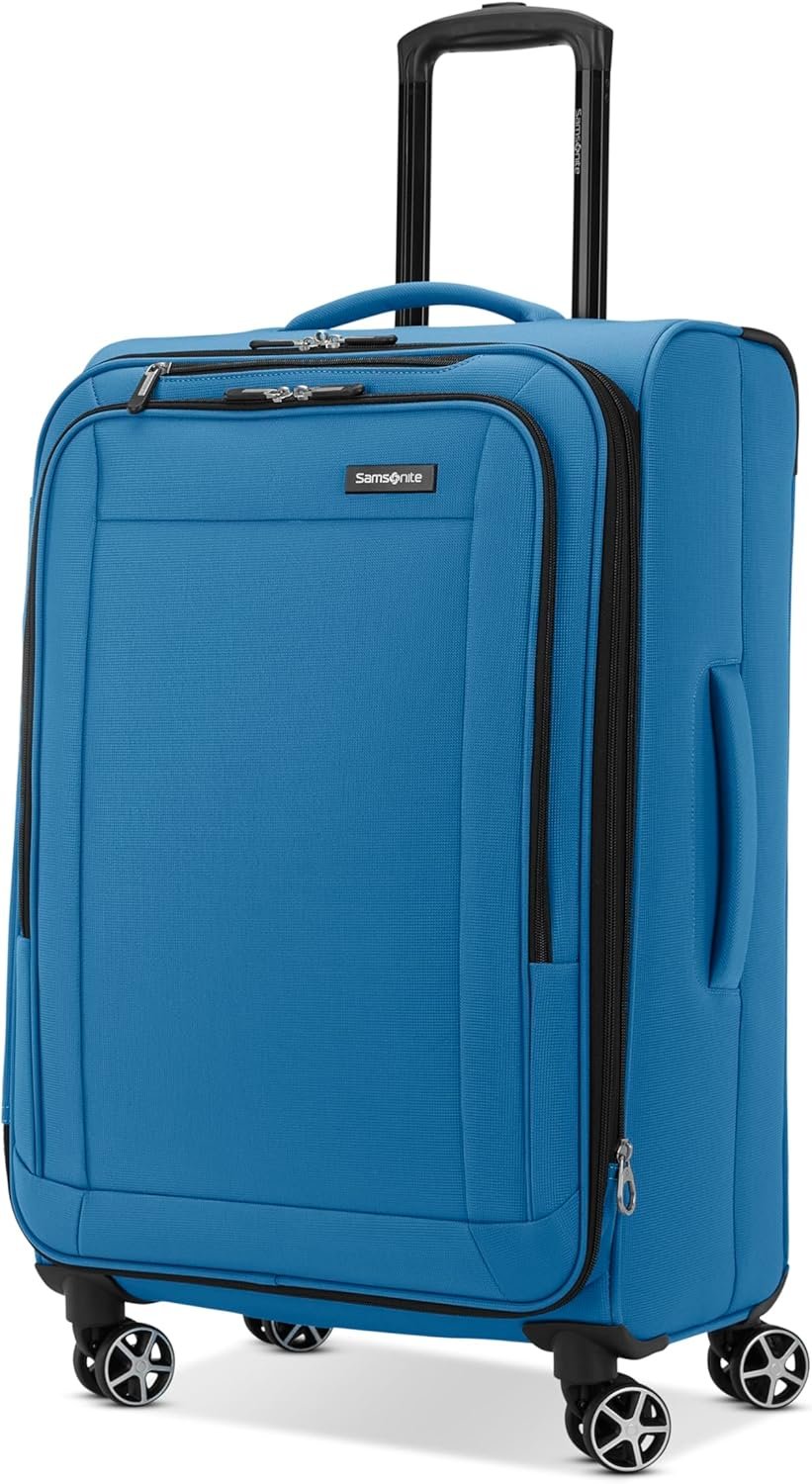 Samsonite Saire LTE Softside Expandable Luggage with Spinner Wheels, Carribean Blue, 2-Piece Set (Carry-on/Medium) - Image 3