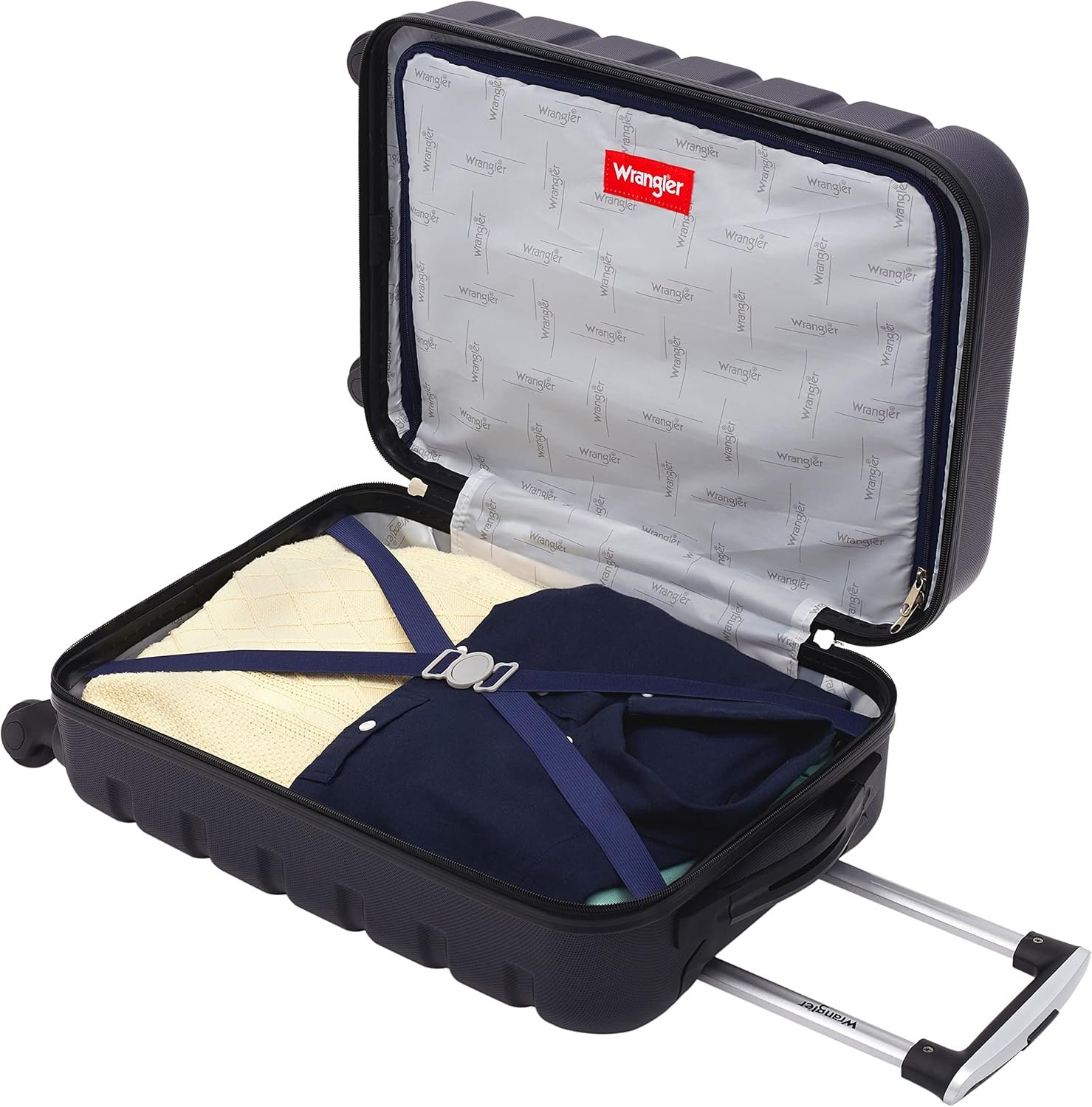 Wrangler Hardside Spinner Carry-On Luggage, Dark Navy, 22-Inch - Image 6