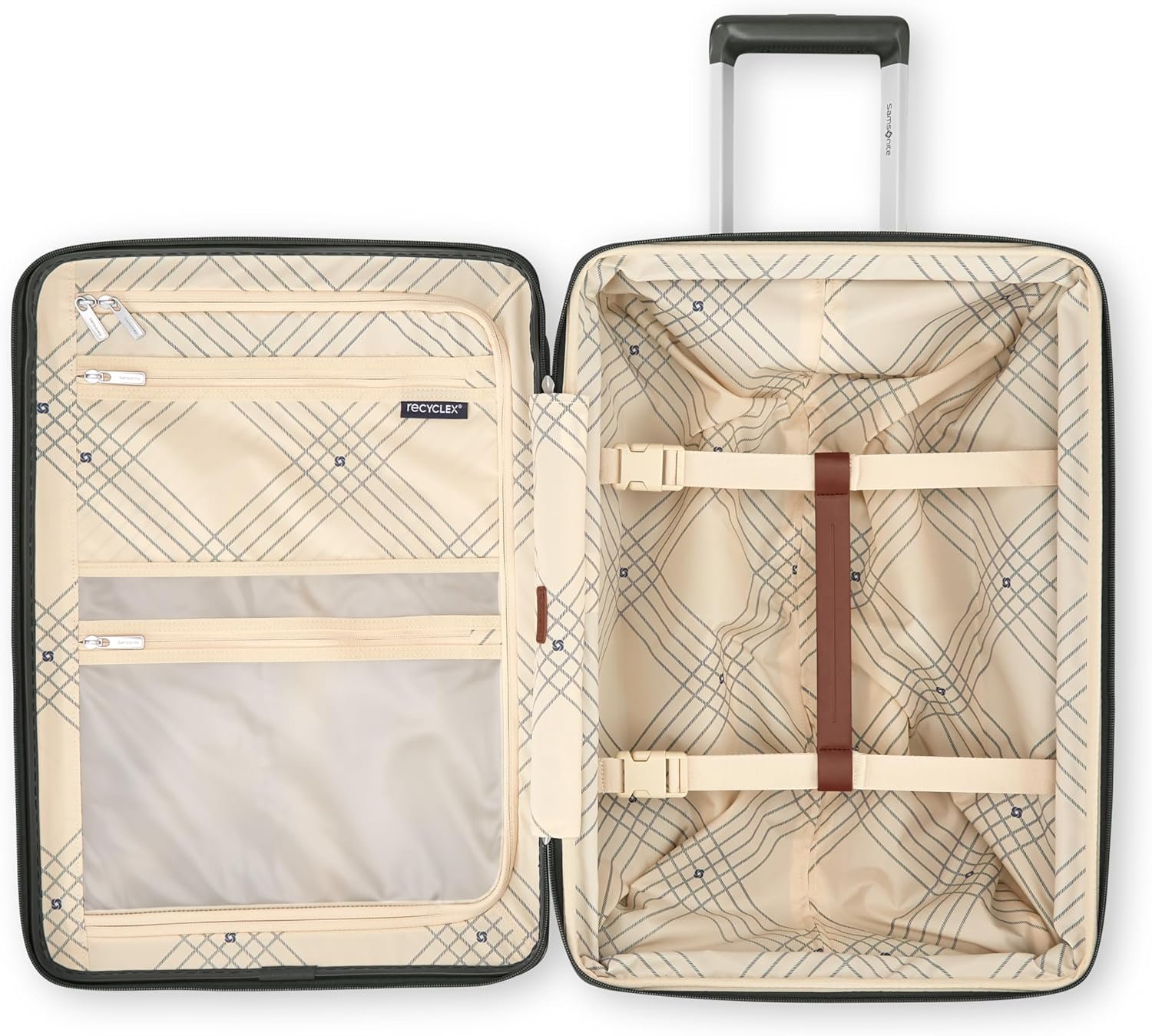 Virtuosa Hardside 21 Inch Carry On Luggage - Airline Approved with 360° Spinner Wheels, RightHeight™ Adjustable Handle - Zippered WetPak™ - TSA Lock - Expandable Light Polycarbonate Shell - Pine Green - Image 5