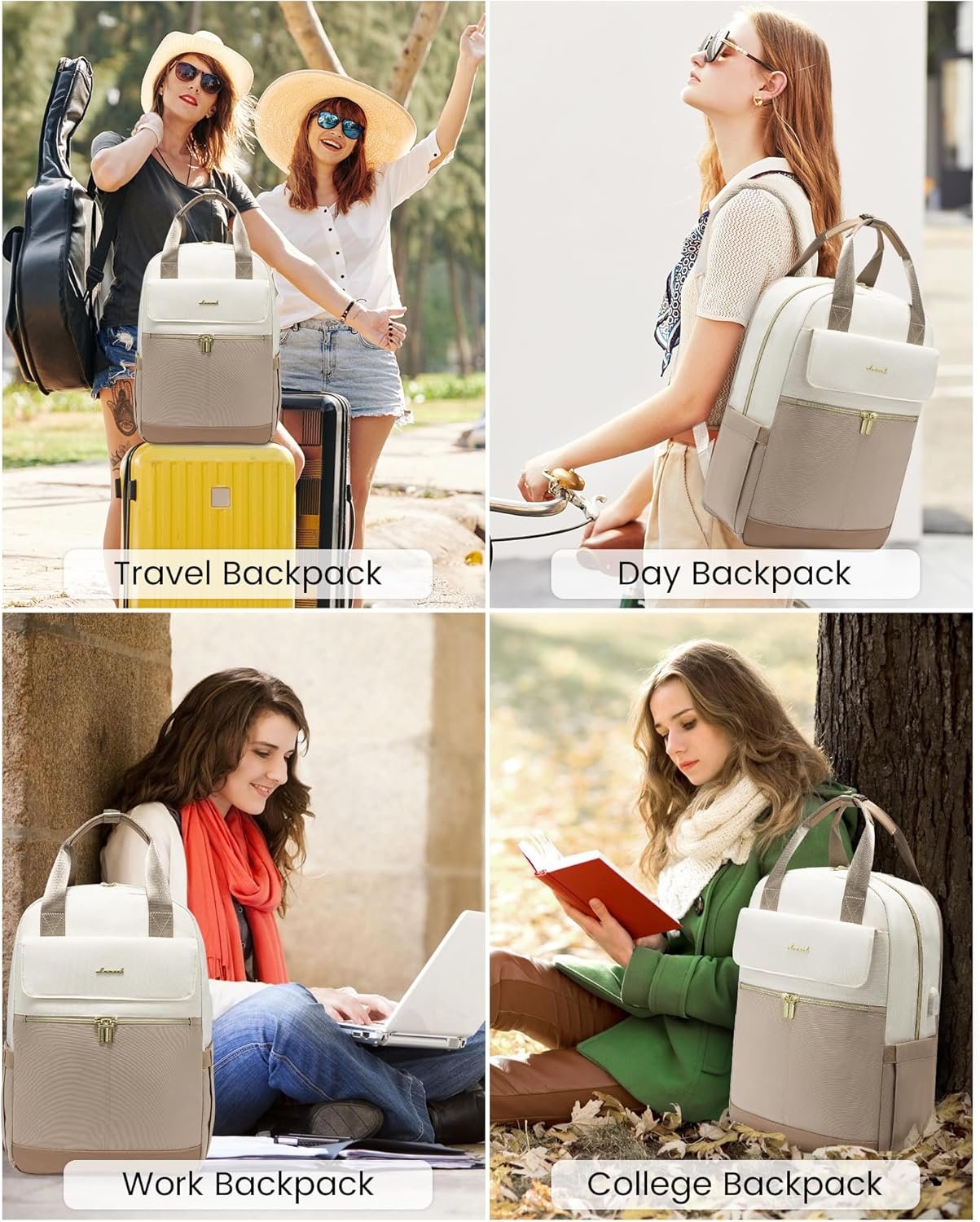 LOVEVOOK Laptop Backpack for Women, 15.6inch Laptop Bag with USB Port, Waterproof Travel Work Backpack Purse, Anti-Theft Backpacks Casual Computer Daypack Nurse Teacher Bag - Image 9