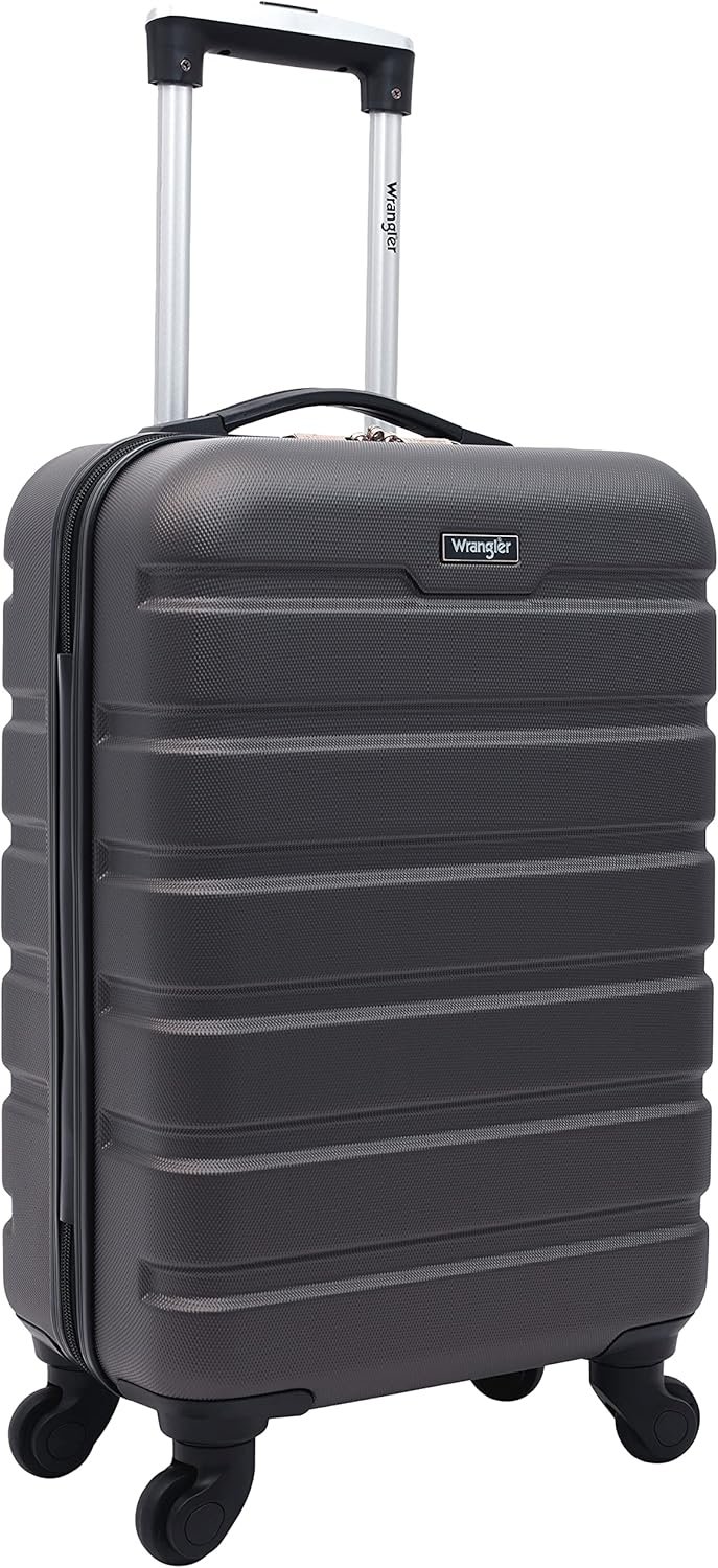 Wrangler Hardside Spinner Carry-On Luggage, Charcoal, 22-Inch - Image 3